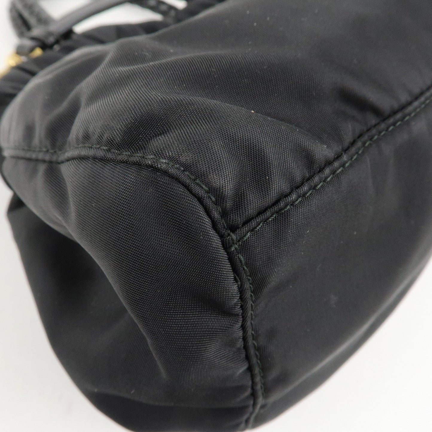 PRADA Nylon Leather Ribbon 2Way Shoulder Bag Black BN1631