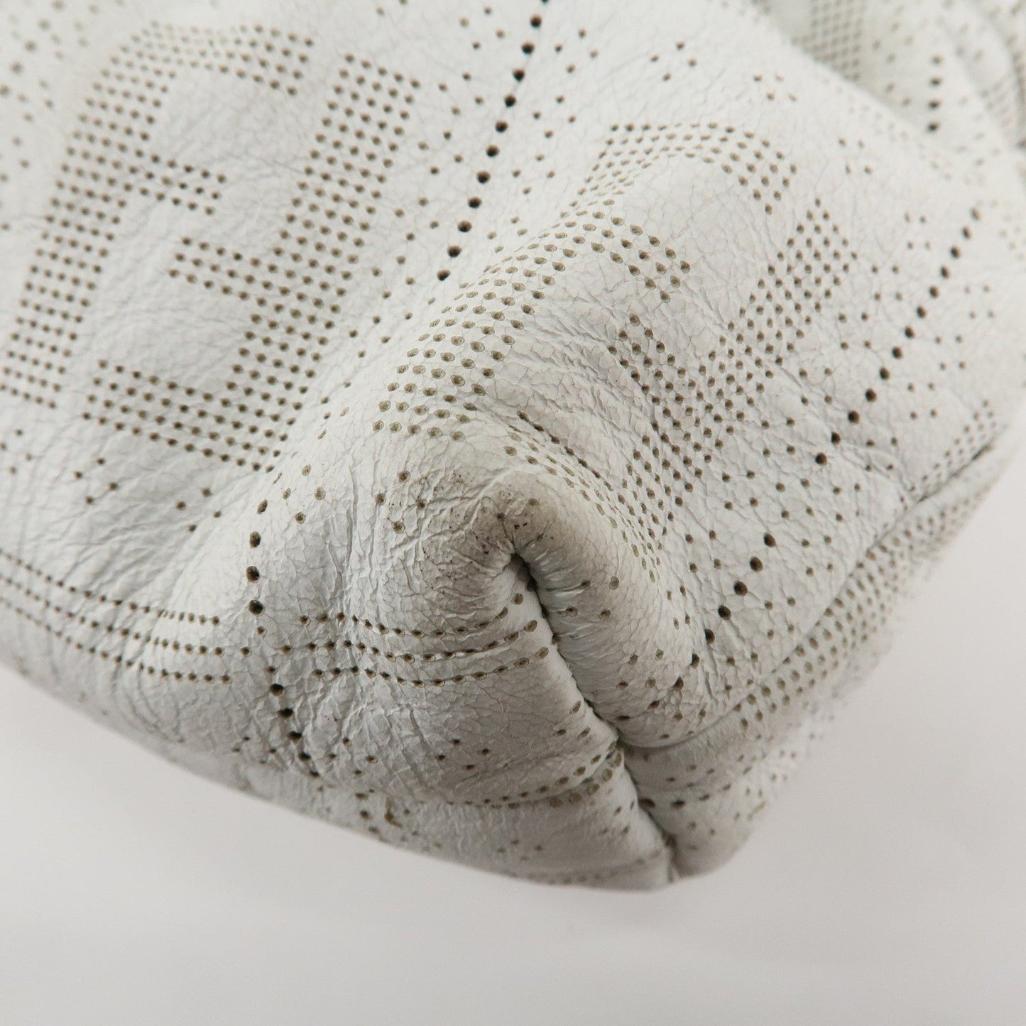 FENDI Zucca Leather Shoulder Bag Hand Bag White 8BR445