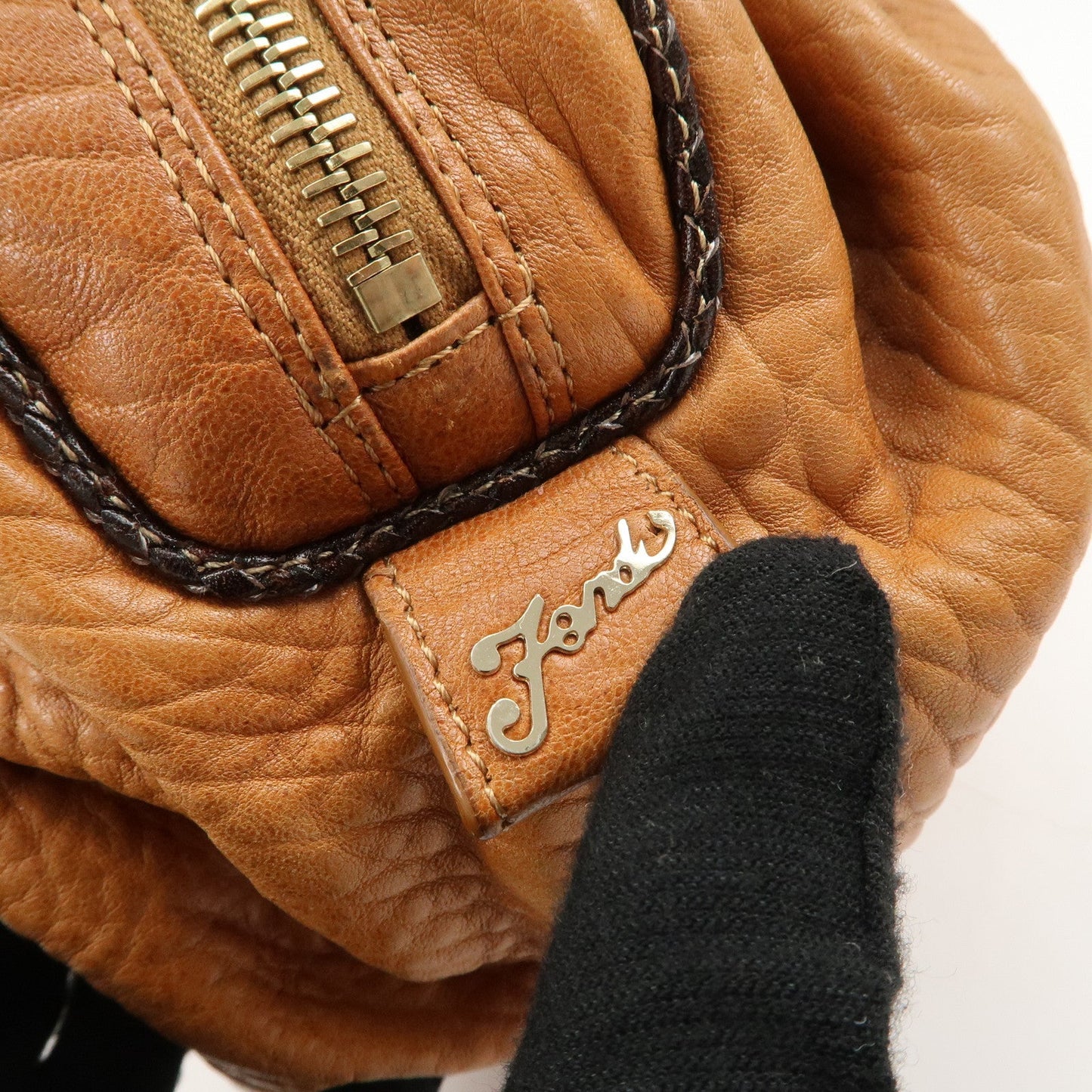 FENDI Leather Mini Spy Bag Hand Bag Brown Dark Brown 8BL078