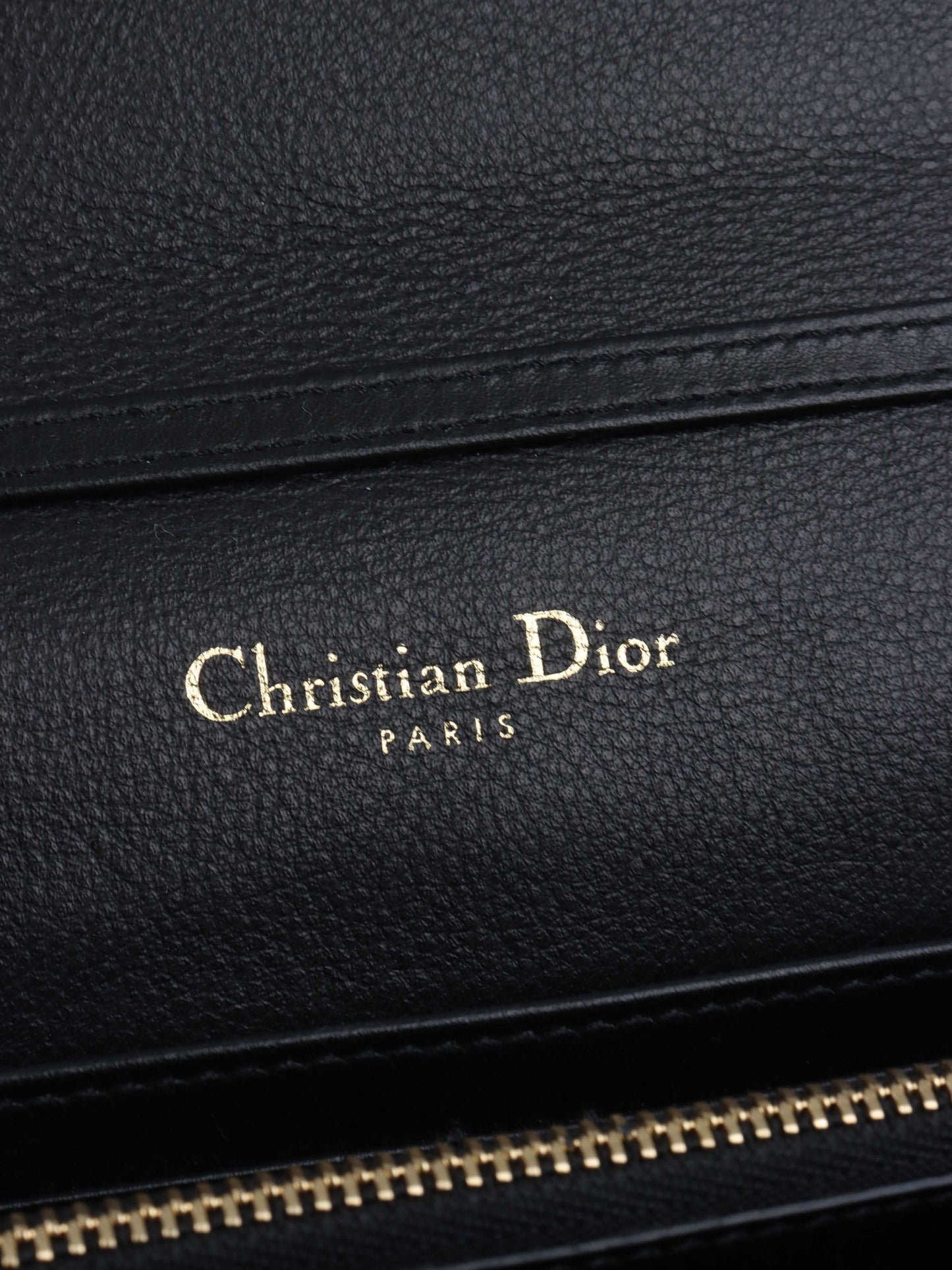 Dior Black Patent Leather 30 Montaigne Chain Clutch.