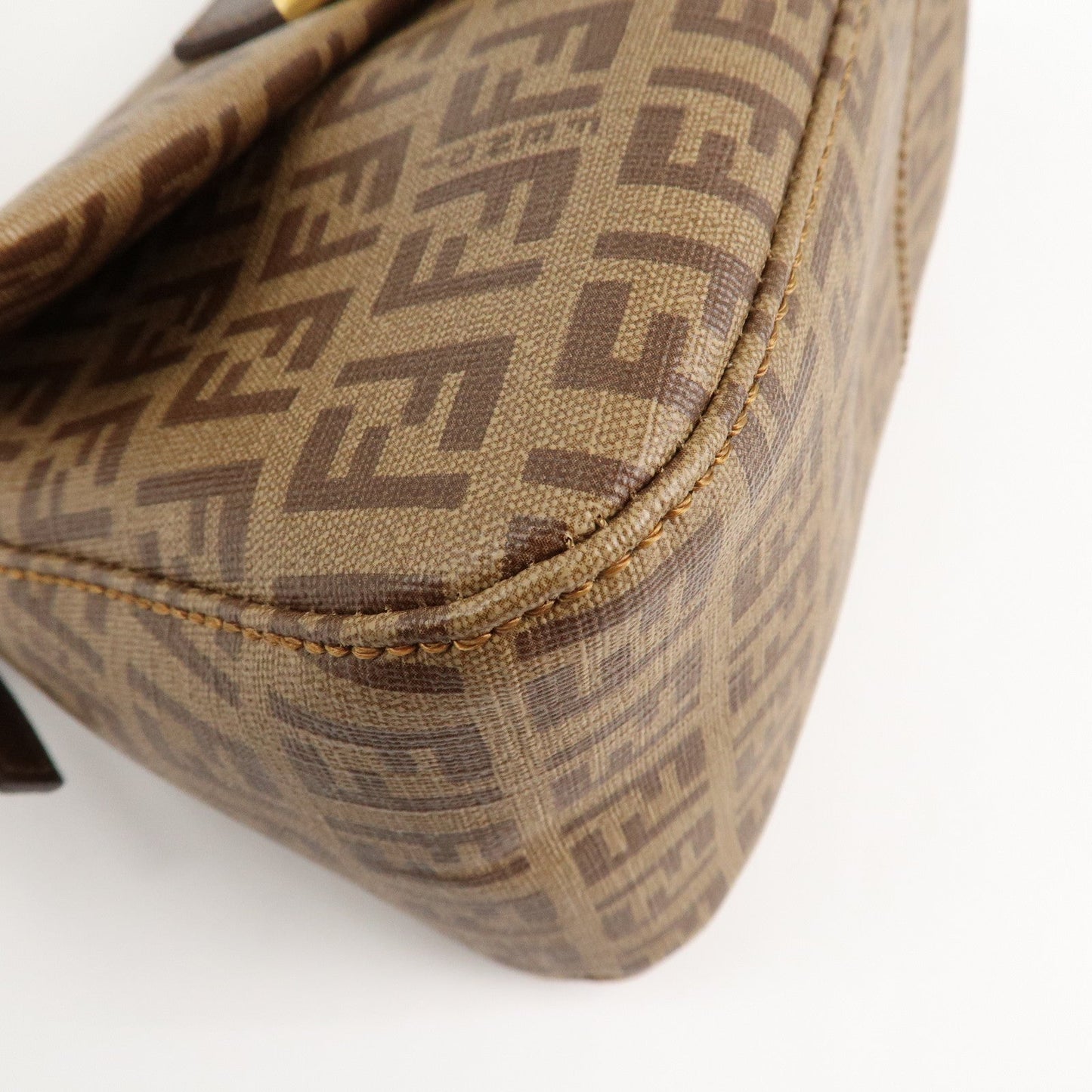FENDI Zucchino Mini Mamma Baguette PVC Leather Hand Bag 8BR180