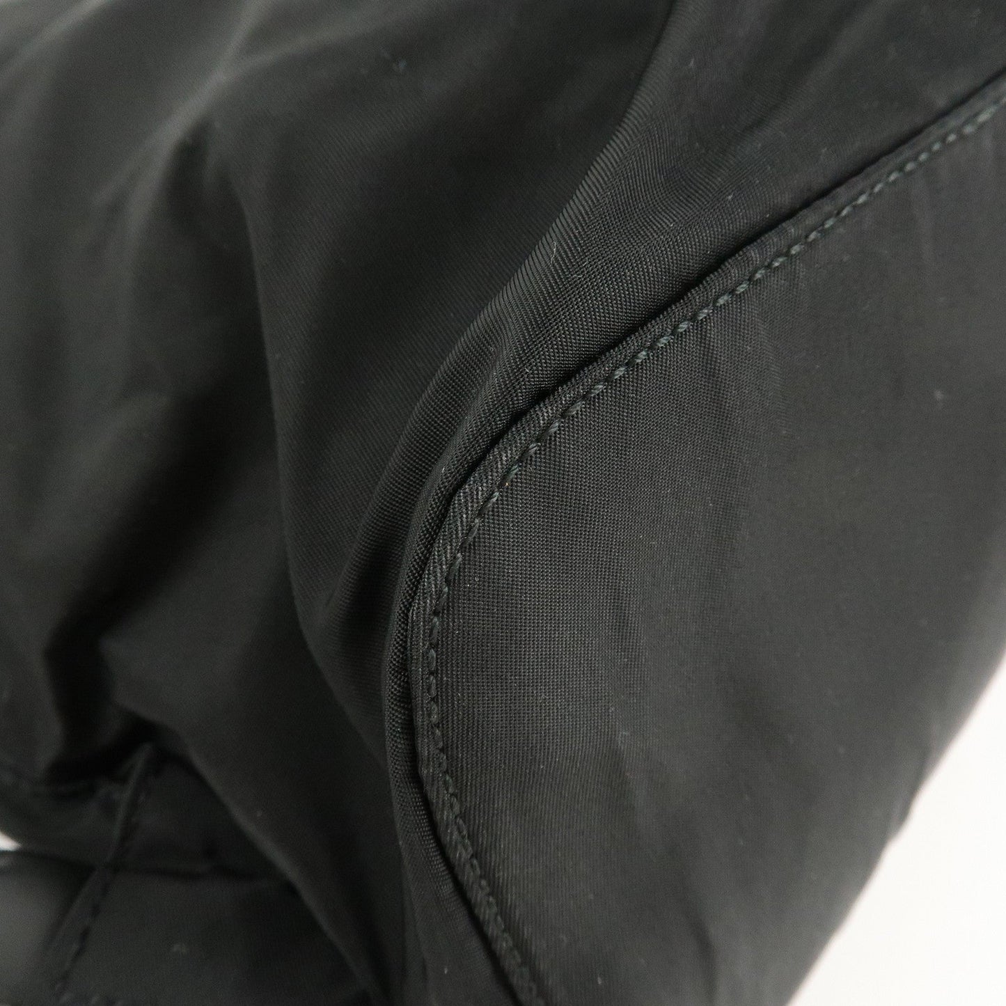 PRADA Triangle Logo Nylon Leather Back Pack Black B5885