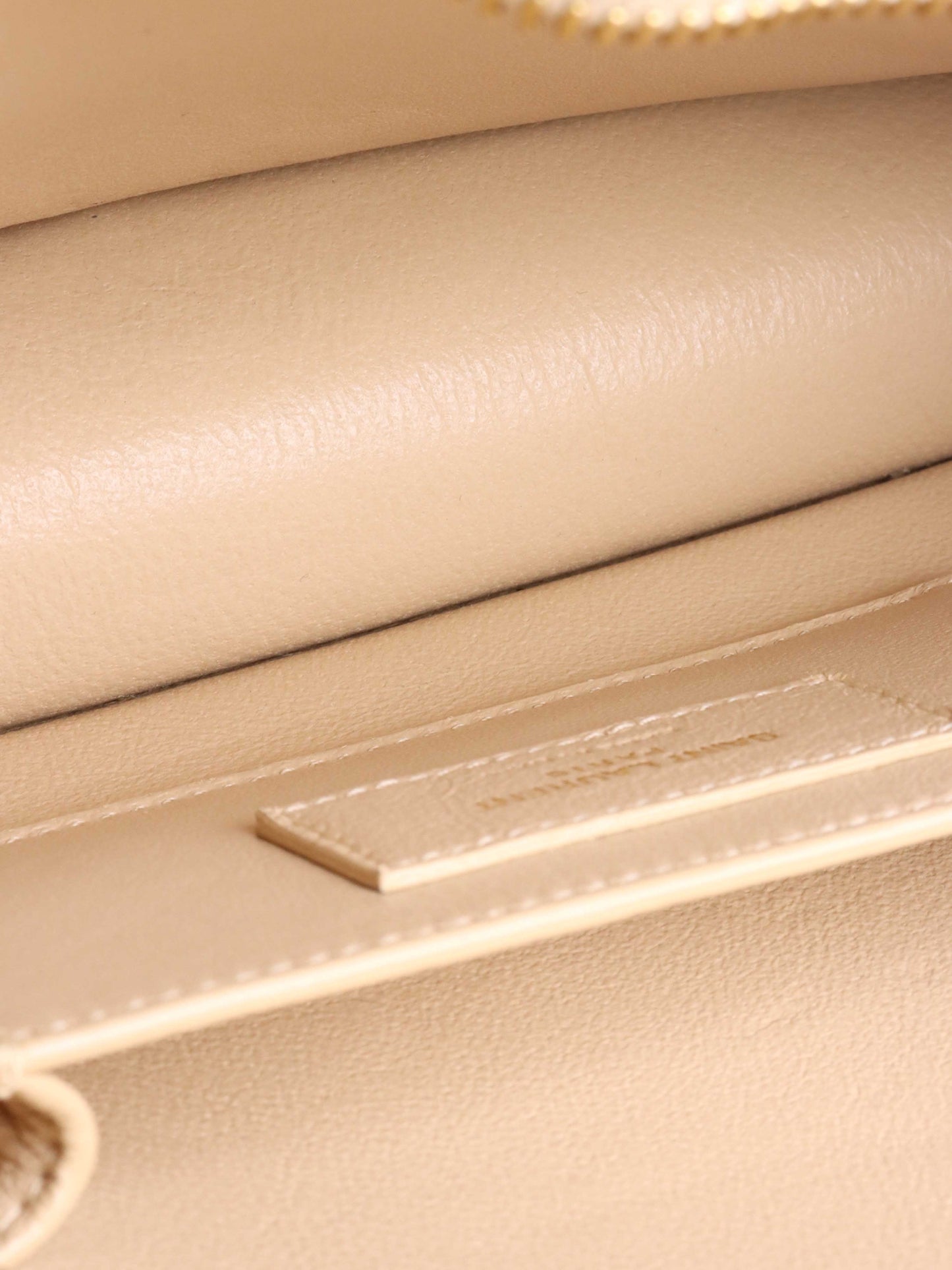 Saint Laurent Beige Manhattan Zip Chain Bag.