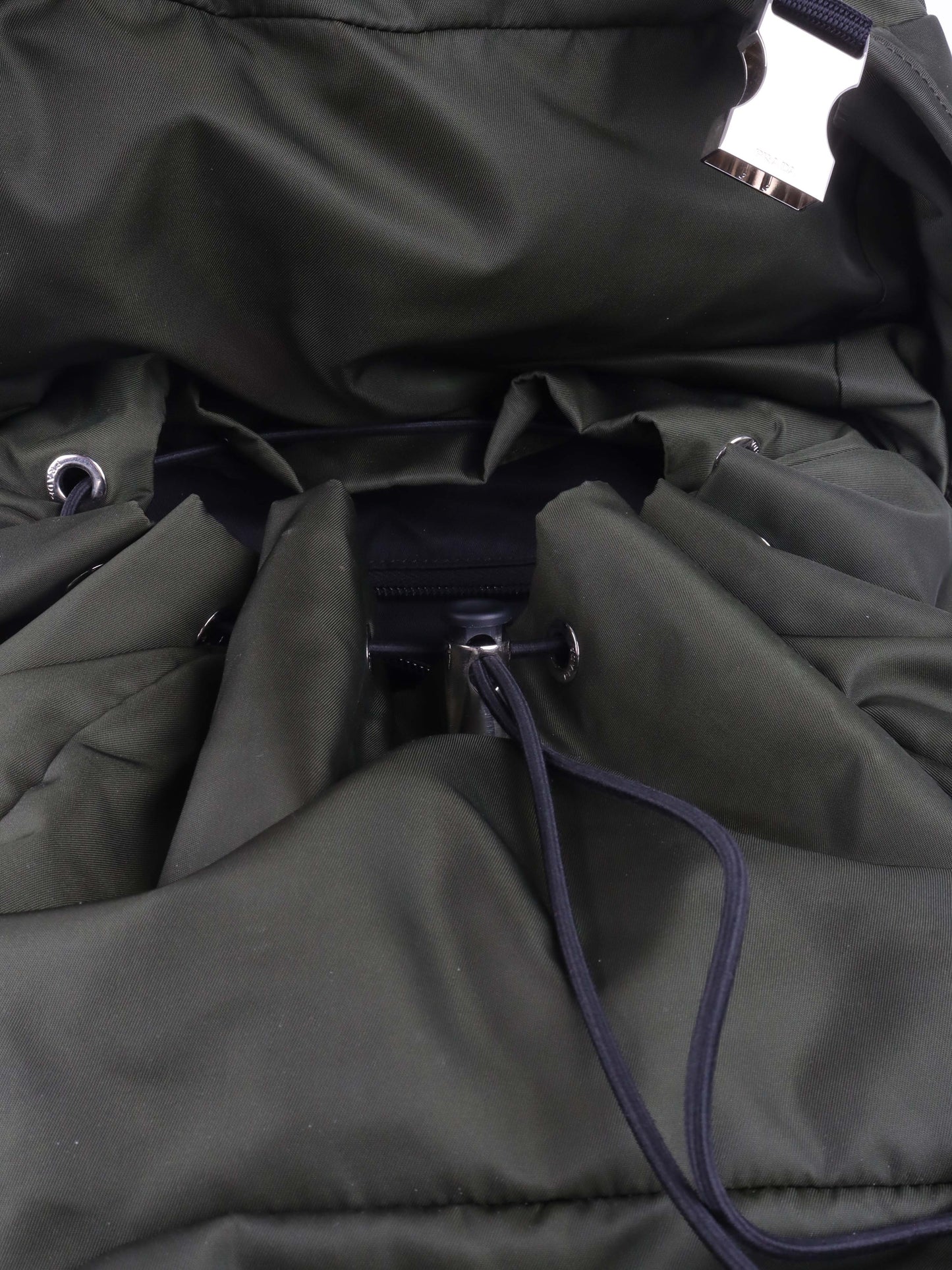 Prada Green Nylon Buckled Backpack.