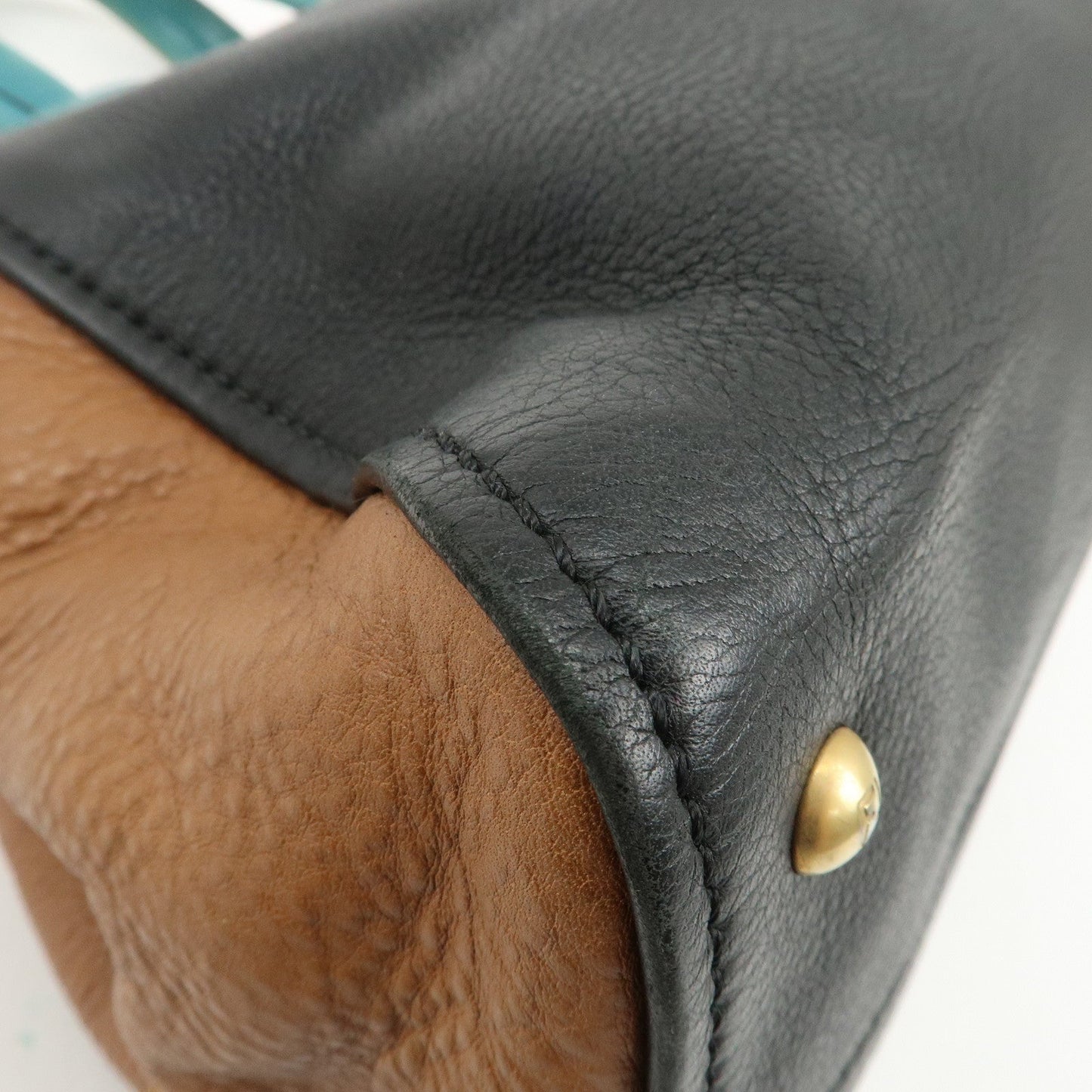 FENDI Cameleon Leather 2WAY Bag Black Brown Blue Red 8BL110