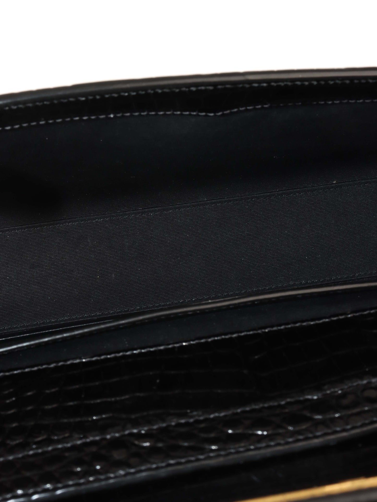 Saint Laurent Medium Manhattan Shiny Crocodile Shoulder Bag.