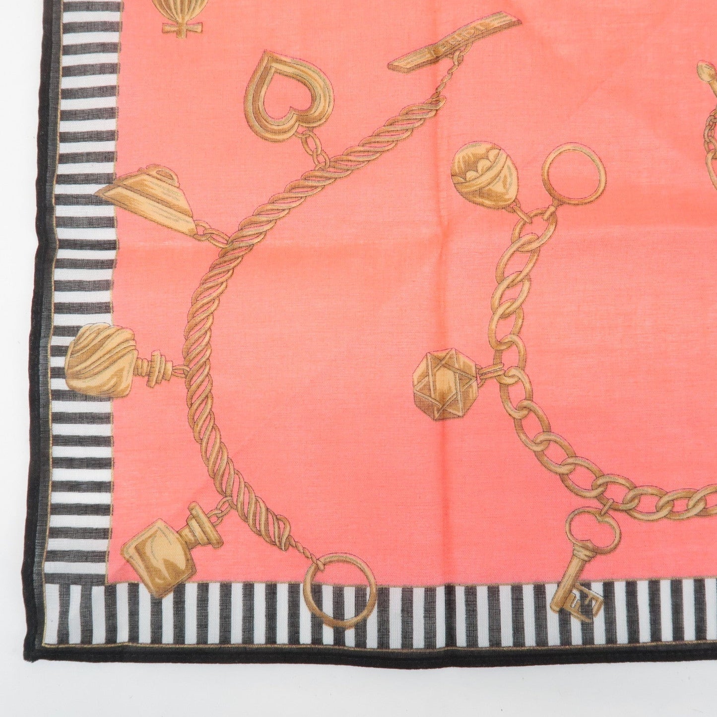 FENDI Set of 5 Cotton 100% Handkerchief Red Pink Brown Beige White