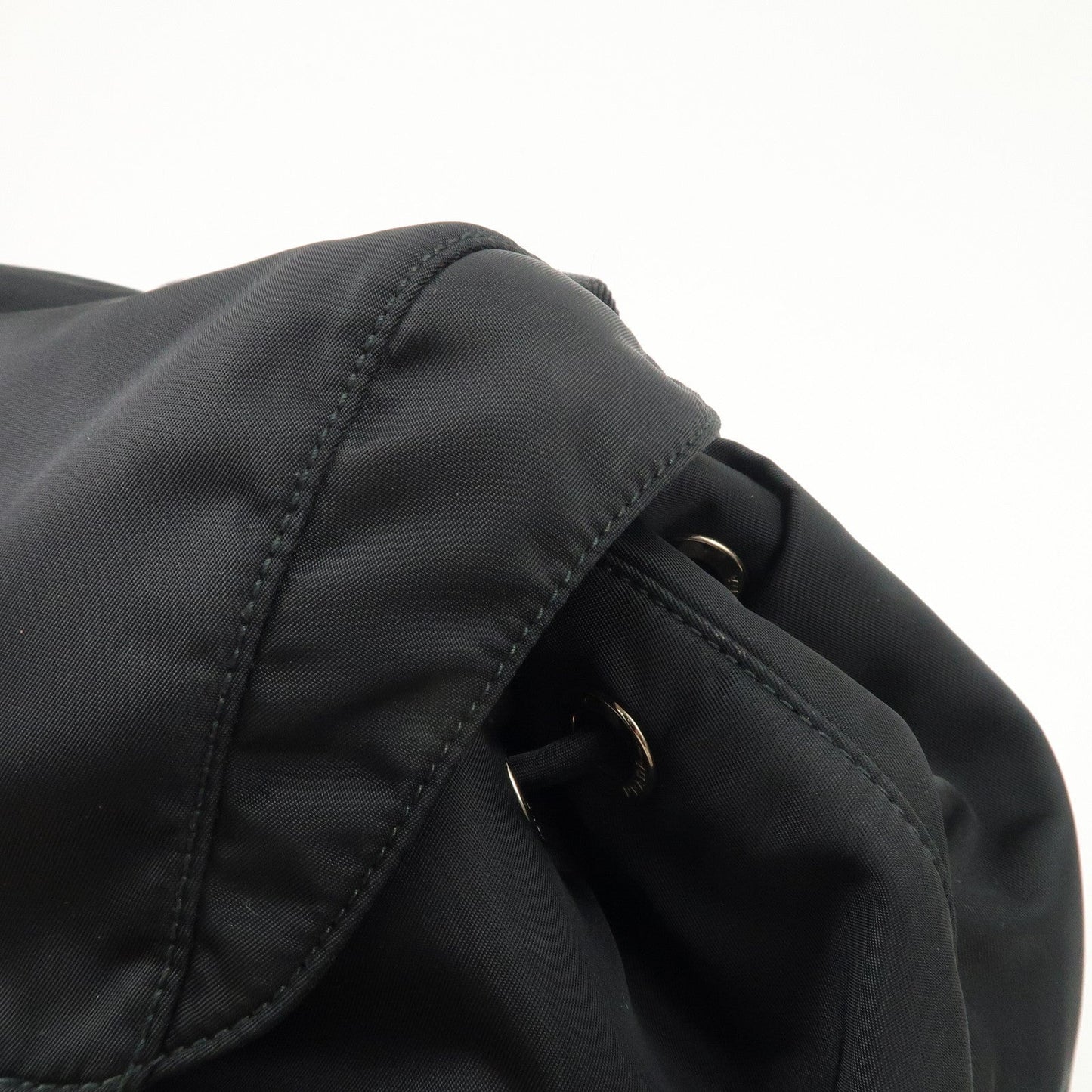 PRADA Re-Nylon Triangle Logo Nylon Leather Back Pack NERO 1BZ811