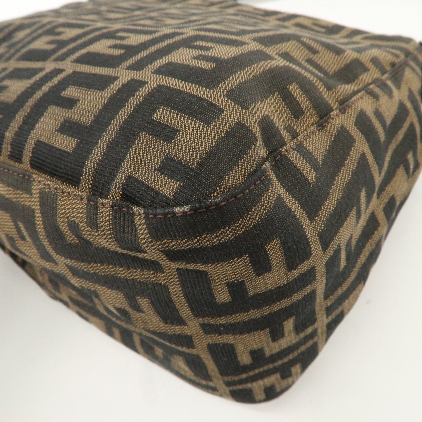 FENDI Zucca Canvas Leather Shoulder Bag Hand Bag 26423 F/S