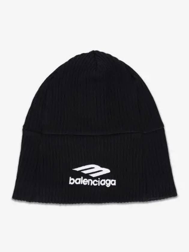Luxury Balenciaga Trending 2026 Logo Beanie Black