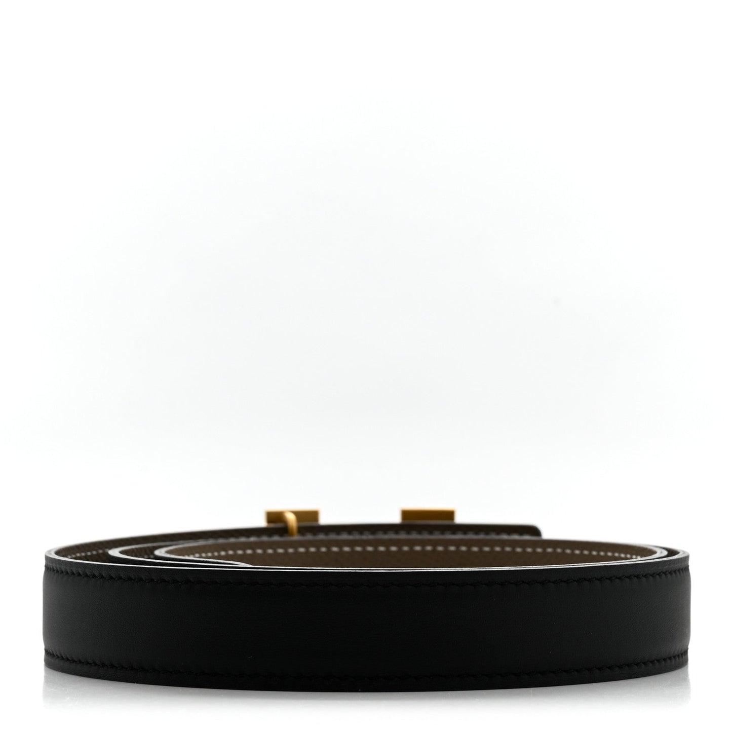 Hermes Swift Epsom 24mm Mini H Belt 85 34 Black Etoupe