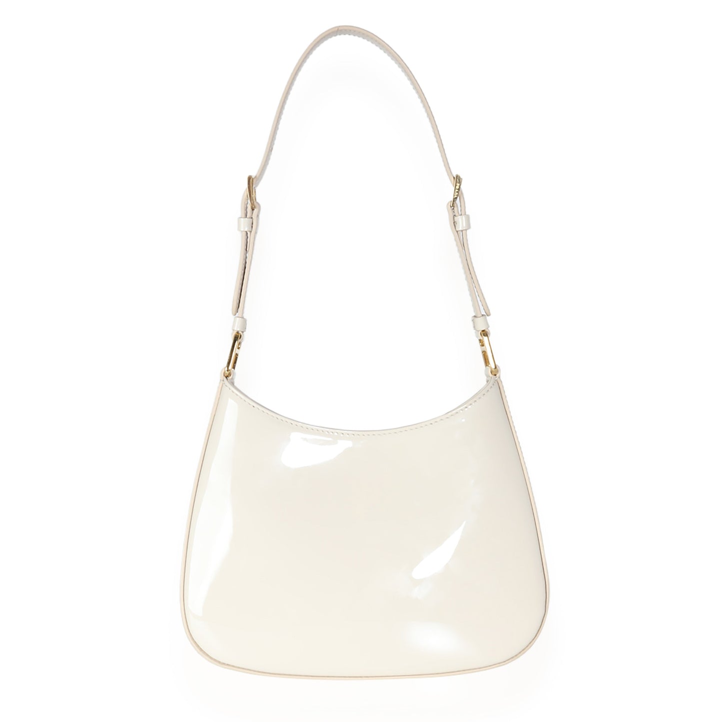 PRADA Ivory Patent Cleo Bag