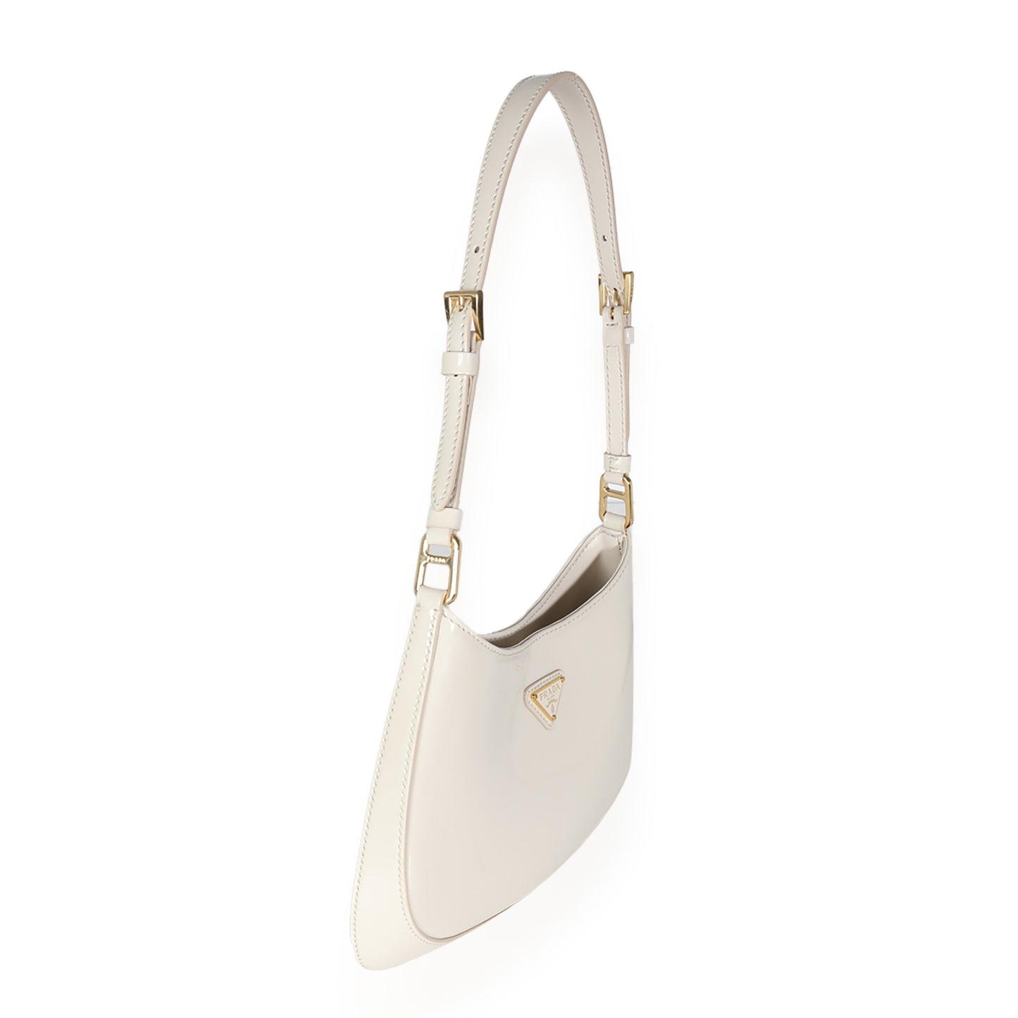 PRADA Ivory Patent Cleo Bag