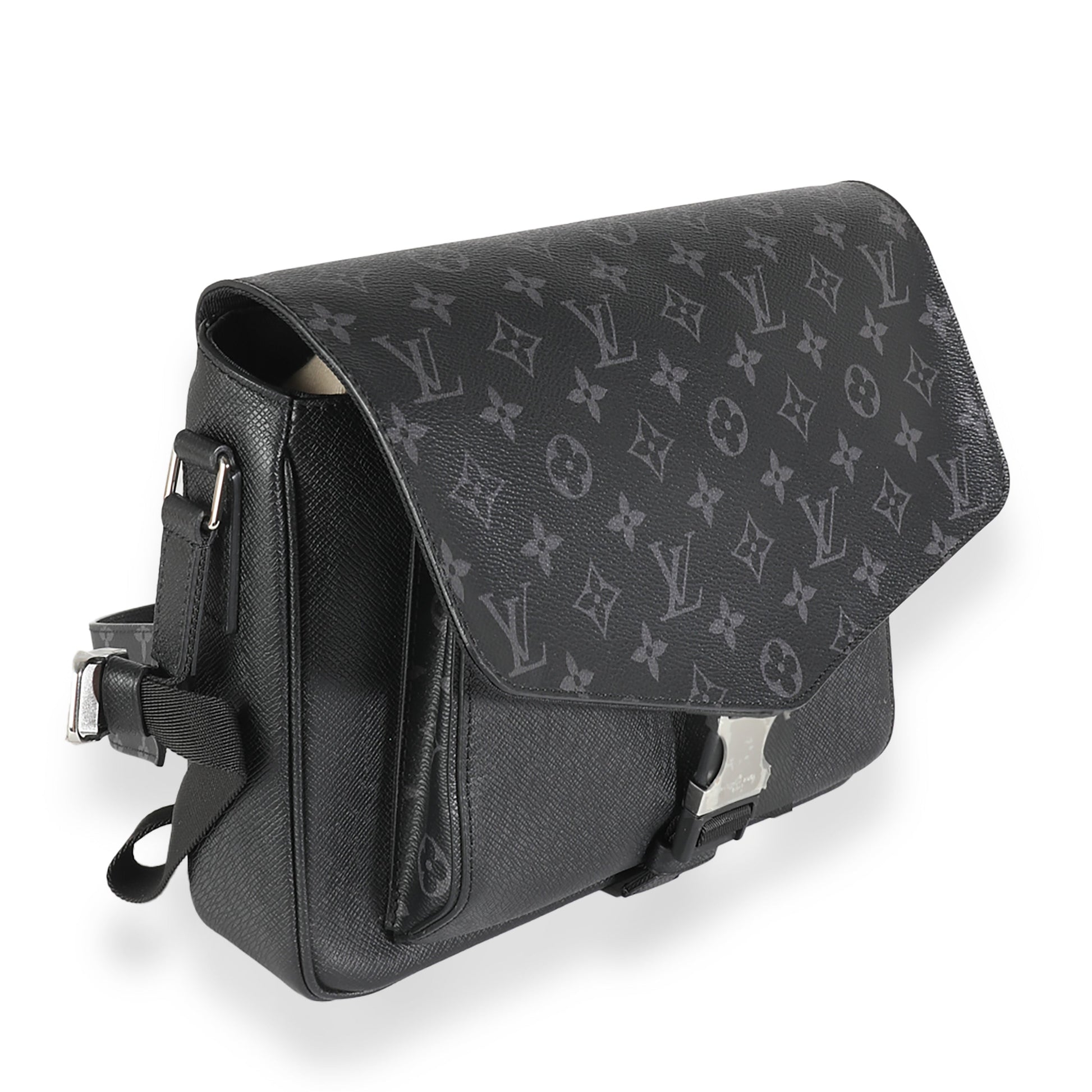 Louis Vuitton Black Taigarama Monogram Eclipse Outdoor Flap Messenger