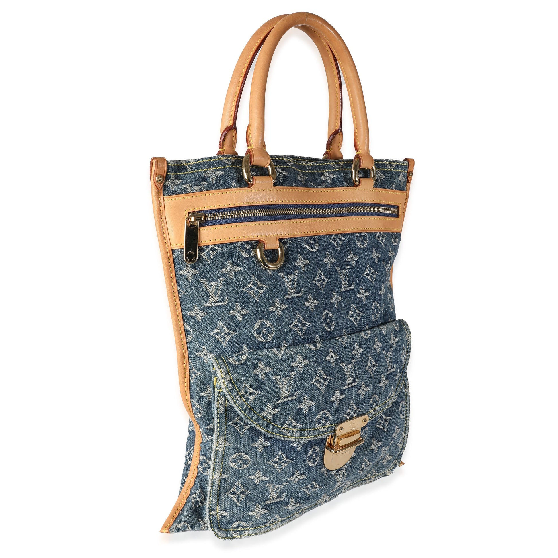 Louis Vuitton Blue Monogram Denim Sac Plat