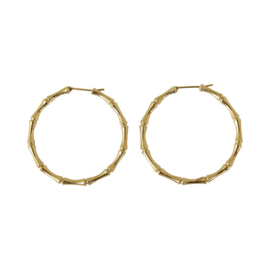 Gucci 18k Yellow Gold Bamboo Hoop Earrings