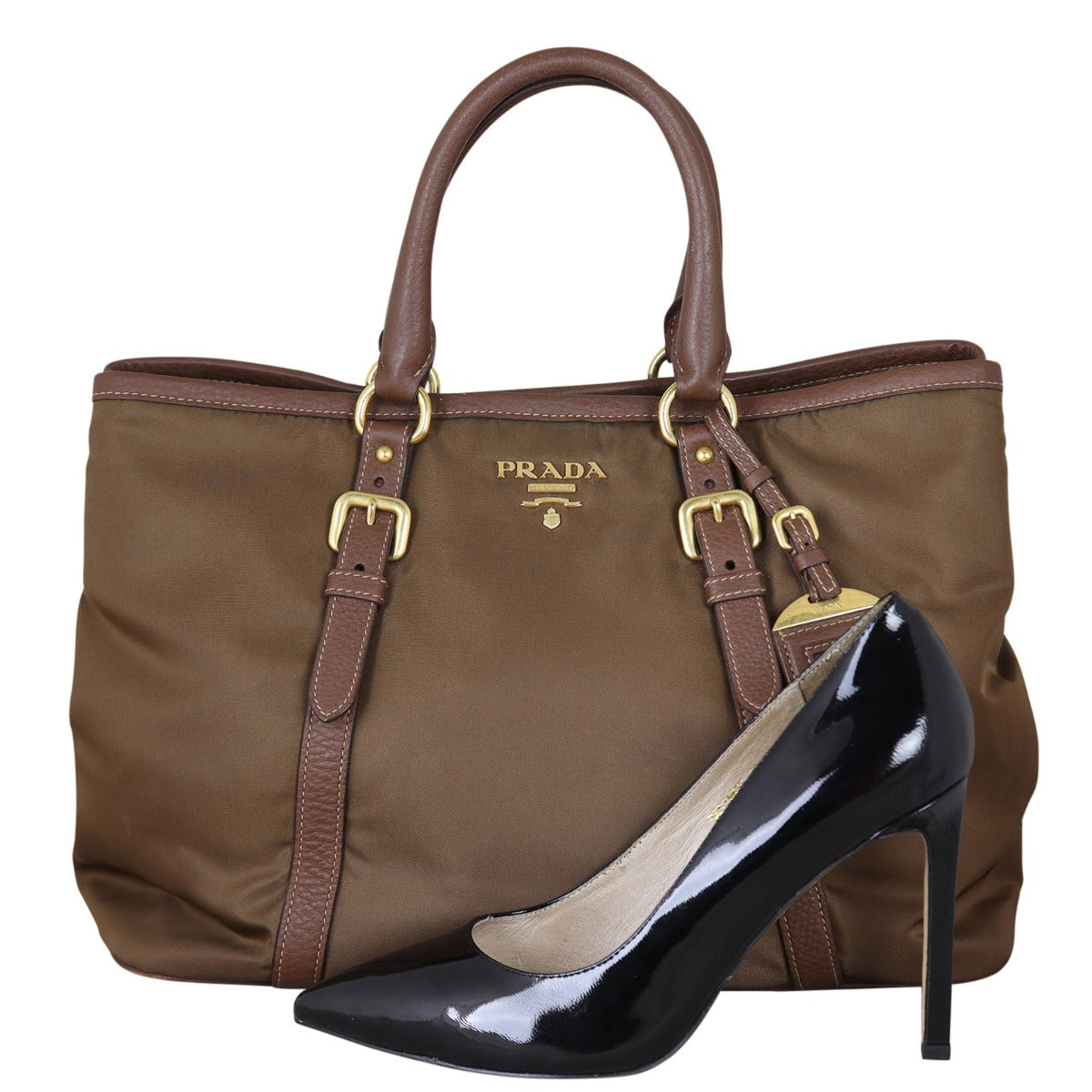 Prada Tessuto Vitello Daino Tote