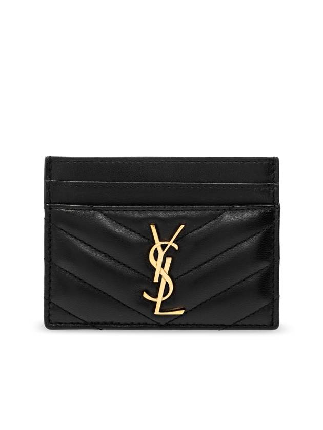 Luxury Saint Laurent Trending 2025 Cassandre Matelasse Lambskin Card Wallet Black