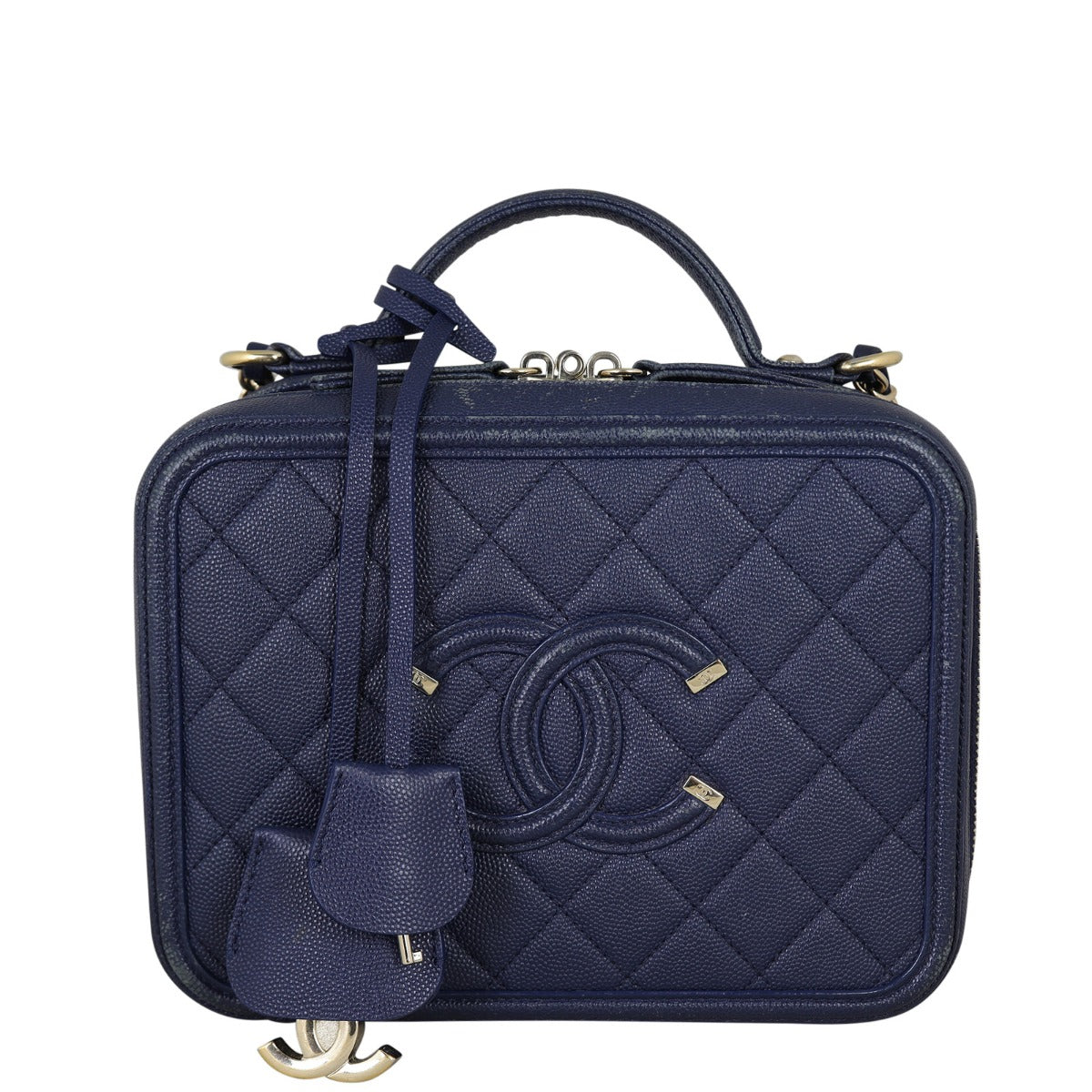 Chanel CC Filigree Vanity Medium | Navy Blue