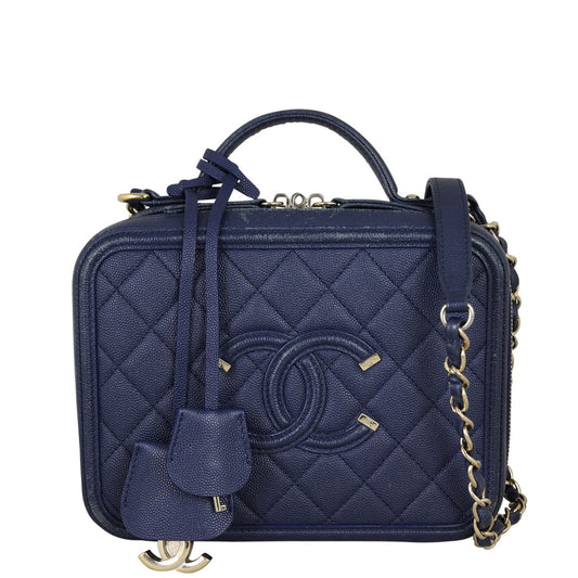 Chanel CC Filigree Vanity Medium | Navy Blue