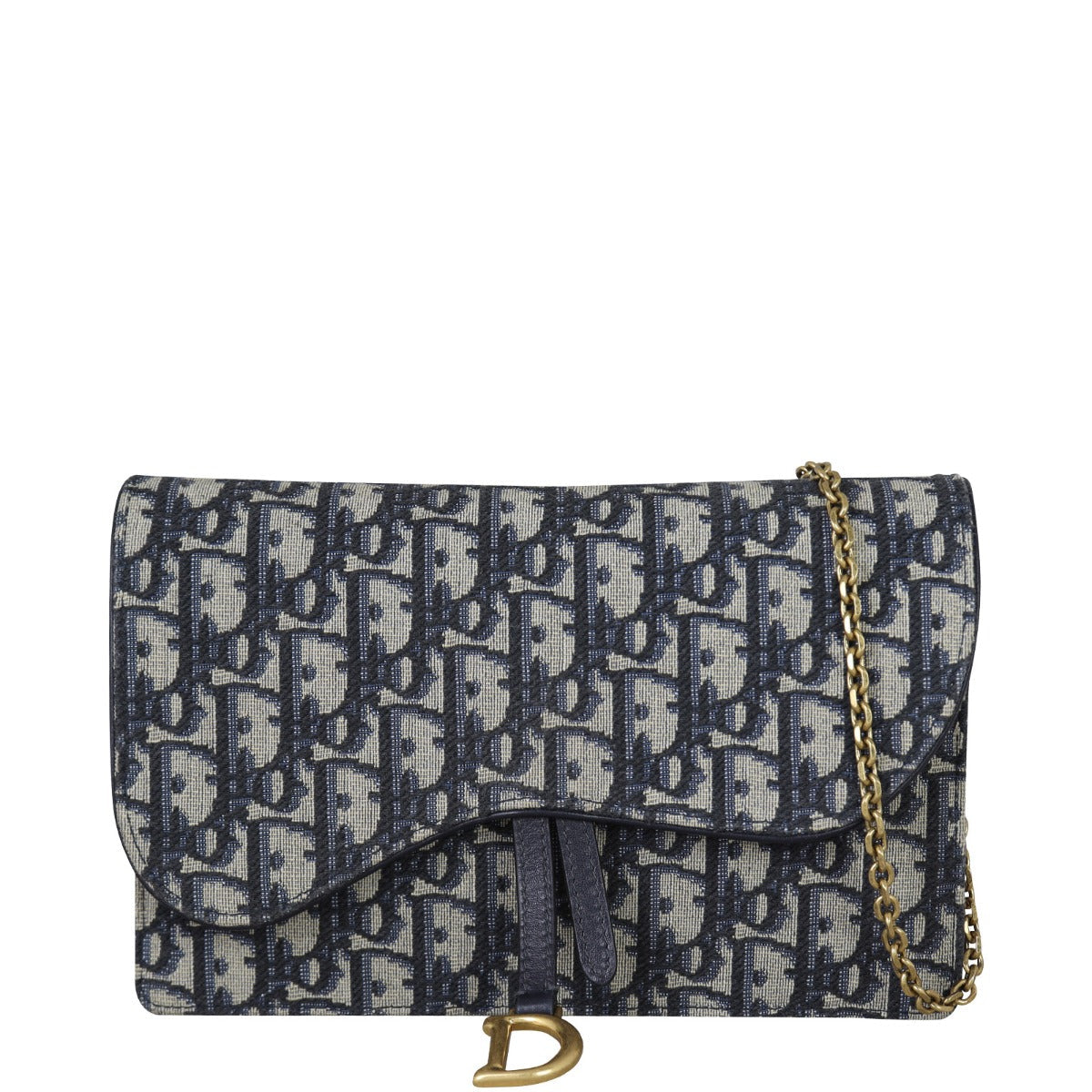 Dior Saddle Pouch Wallet on Chain Oblique