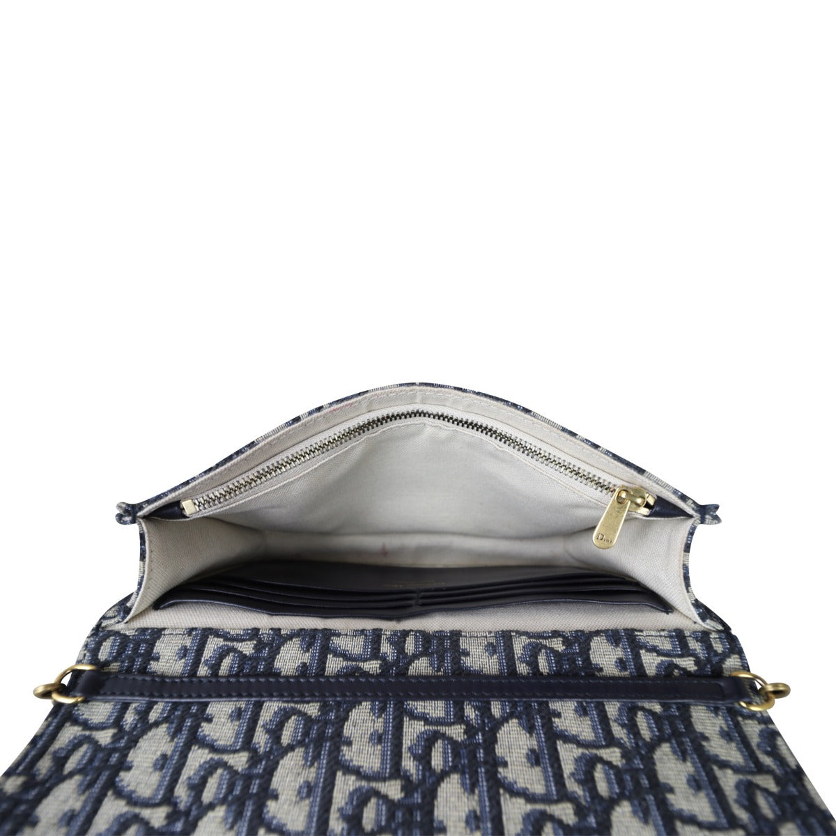 Dior Saddle Pouch Wallet on Chain Oblique
