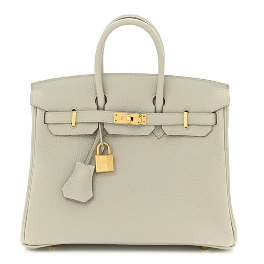 Hermes Togo Birkin 25 Gris Pale