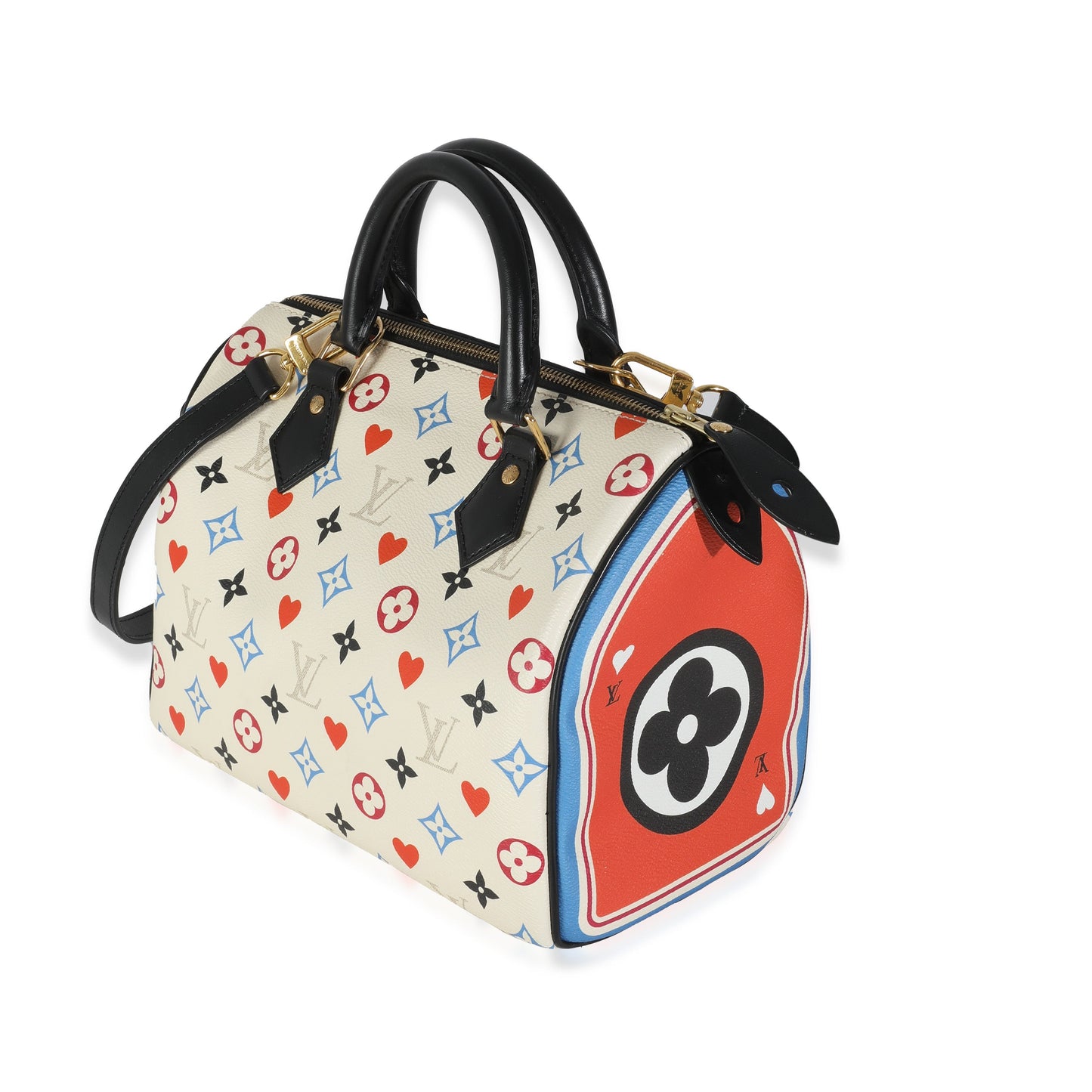 Louis Vuitton White Canvas Game On Speedy Bandouliere 25