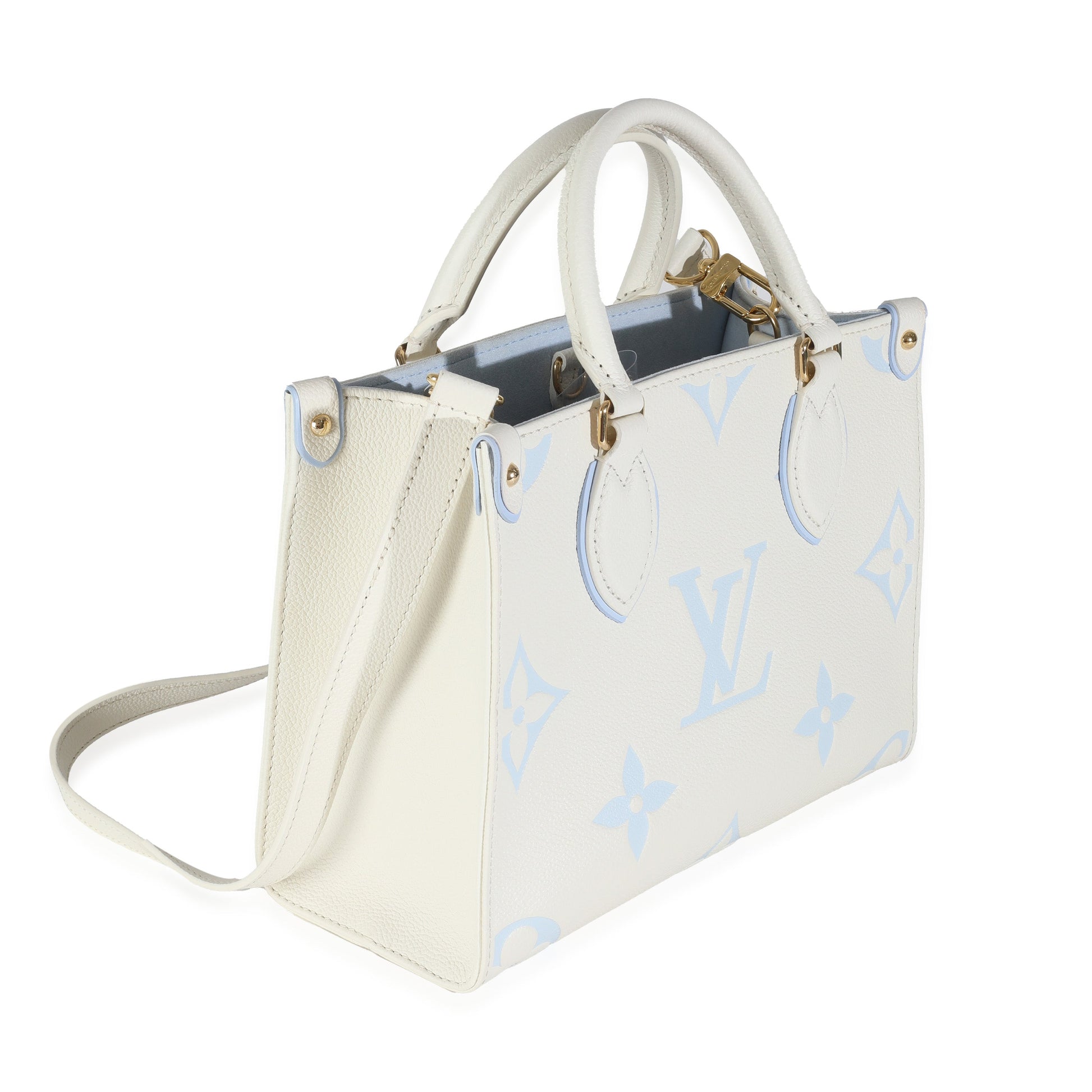 Louis Vuitton Latte Candy Blue Monogram Giant Empreinte Onthego PM