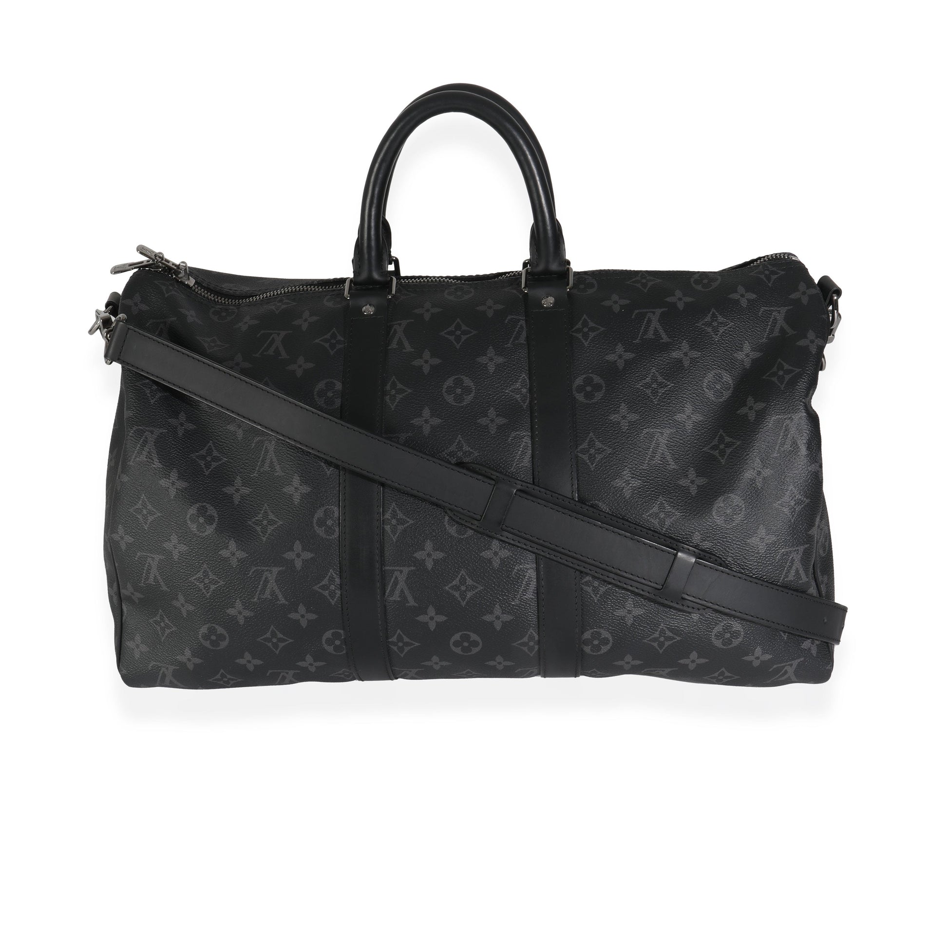 Louis Vuitton Monogram Eclipse Canvas Keepall Bandouliere 45