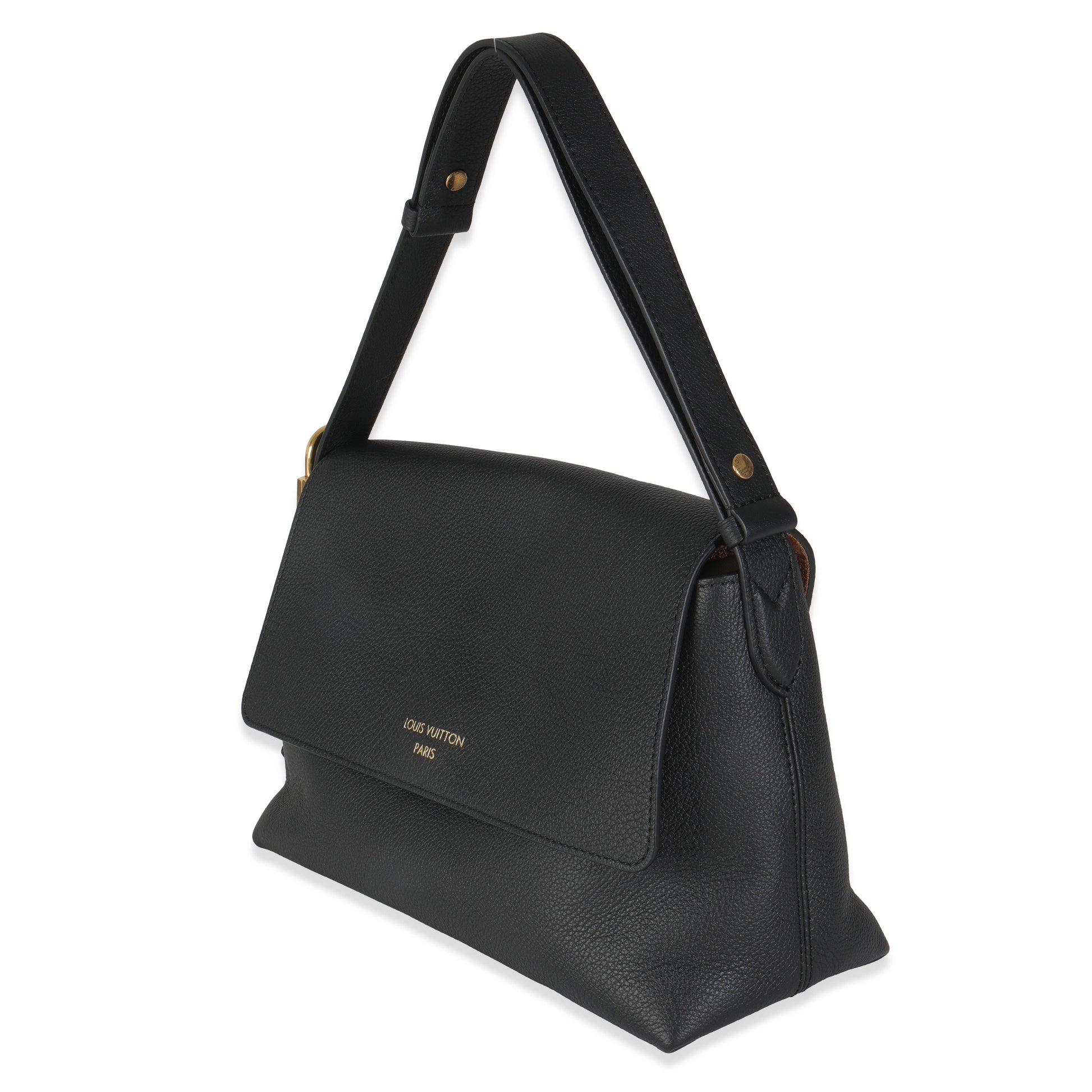Louis Vuitton Black Grained Calf Leather Low Key Messenger