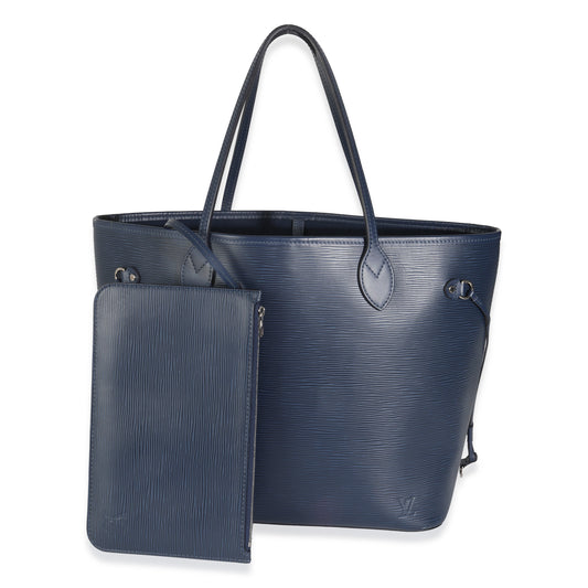 Louis Vuitton Blue Celeste Epi Neverfull MM