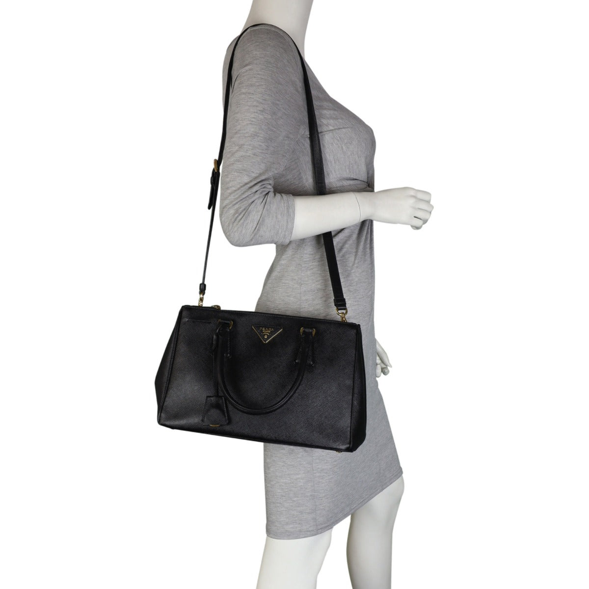 Prada Saffiano Lux Galleria Double Zip Tote Small