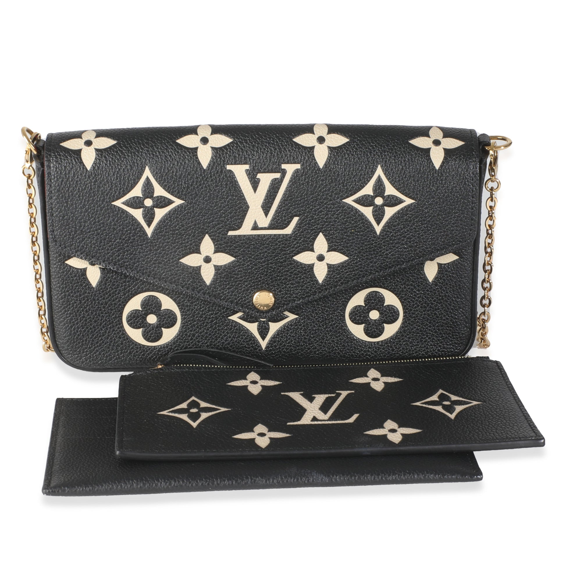 Louis Vuitton Black Beige Empreinte Monogram Giant Felicie Pochette