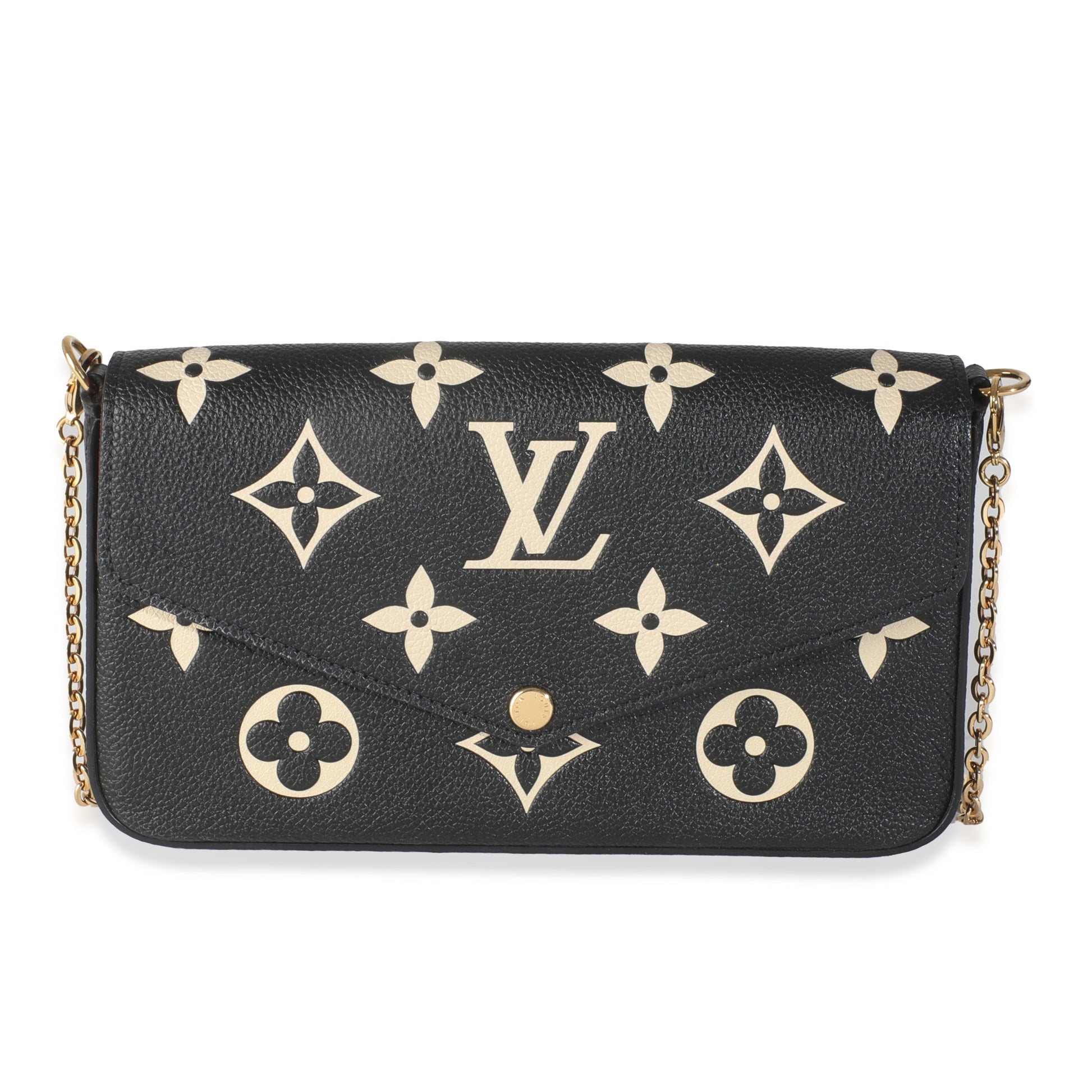 Louis Vuitton Black Beige Empreinte Monogram Giant Felicie Pochette