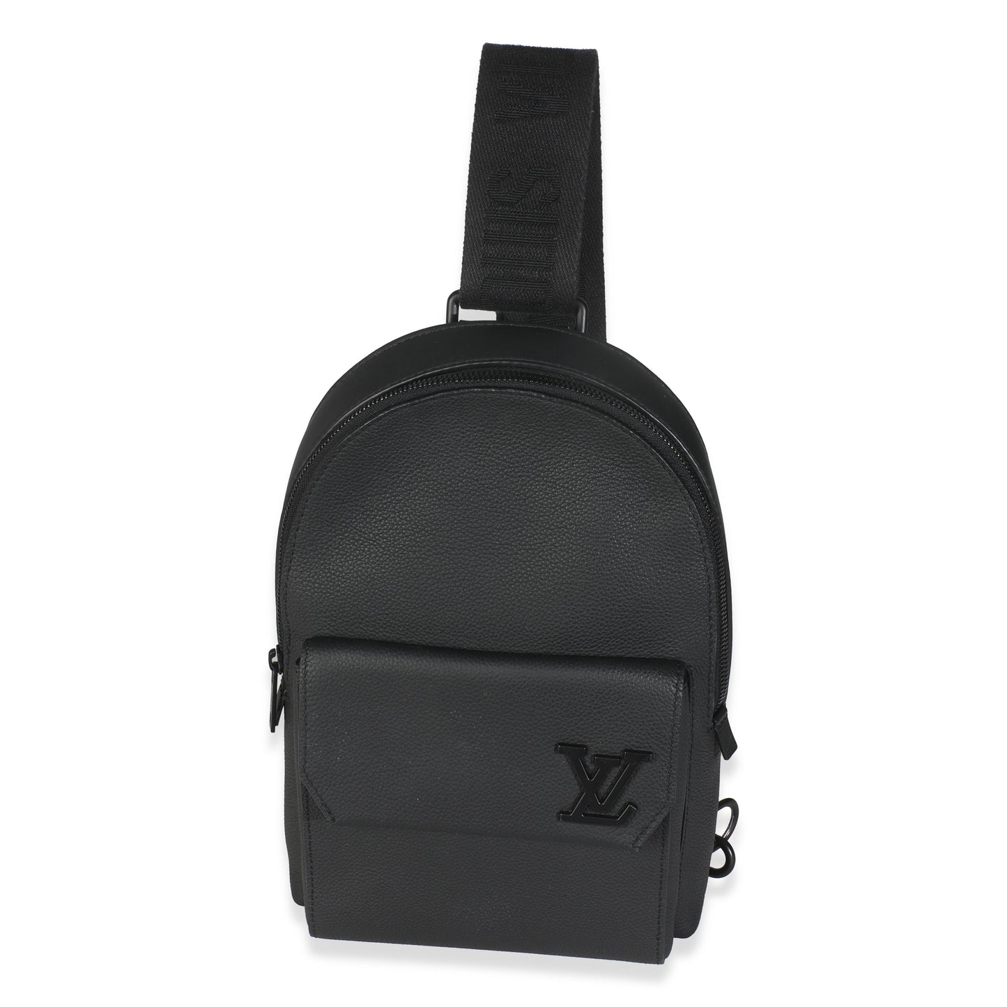 Louis Vuitton Black Grained Cowhide Aerogram Pilot Slingbag