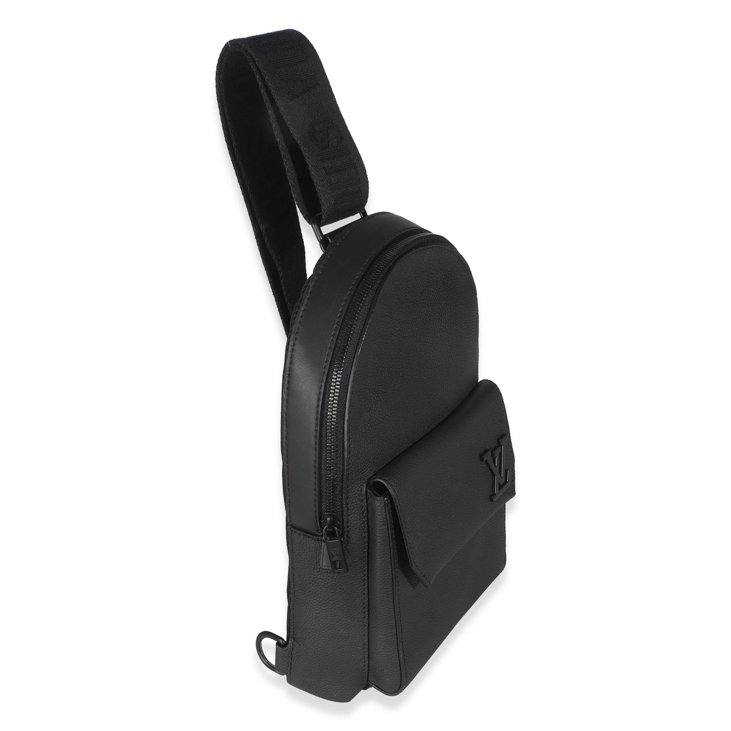 Louis Vuitton Black Grained Cowhide Aerogram Pilot Slingbag