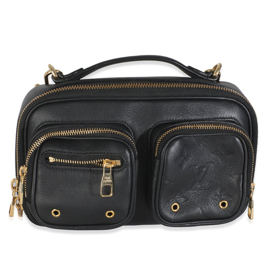 Louis Vuitton Black Monogram Embossed Calfskin Utility Crossbody