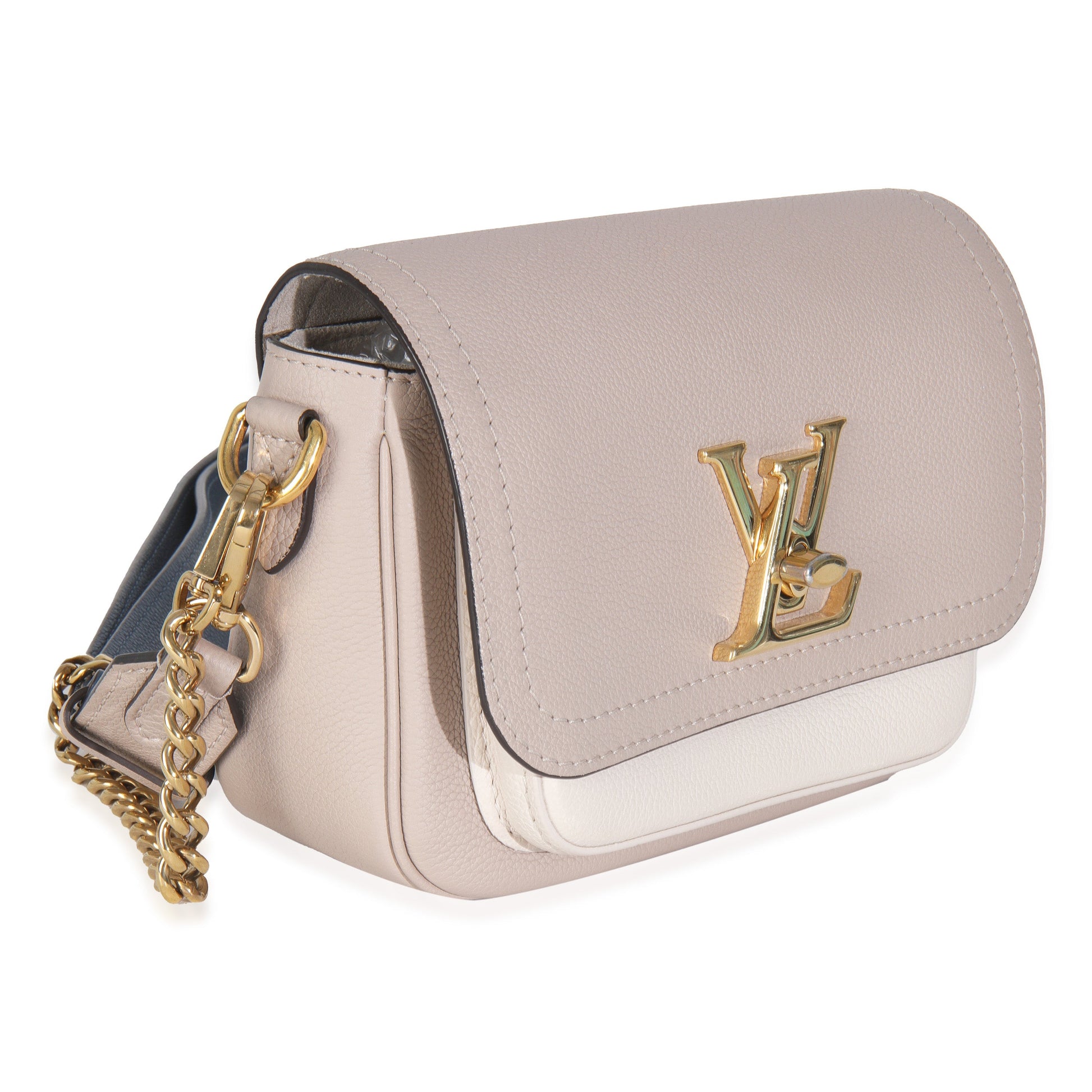Louis Vuitton Greige Grained Calfskin Lockme Tender