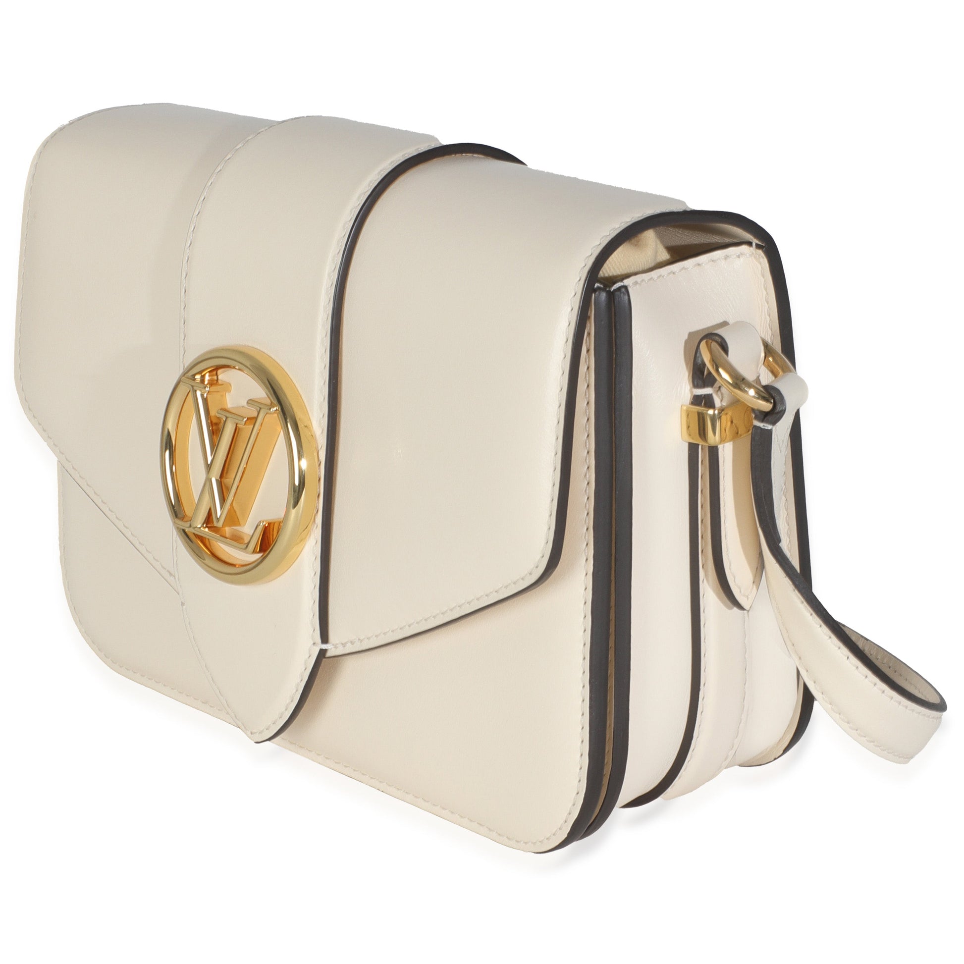 Louis Vuitton Cream Smooth CalfskinPont 9