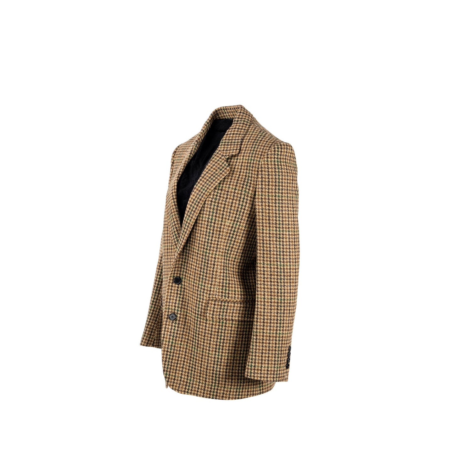 Celine Size 34 Houndstooth Blazer Wool Brown/Green