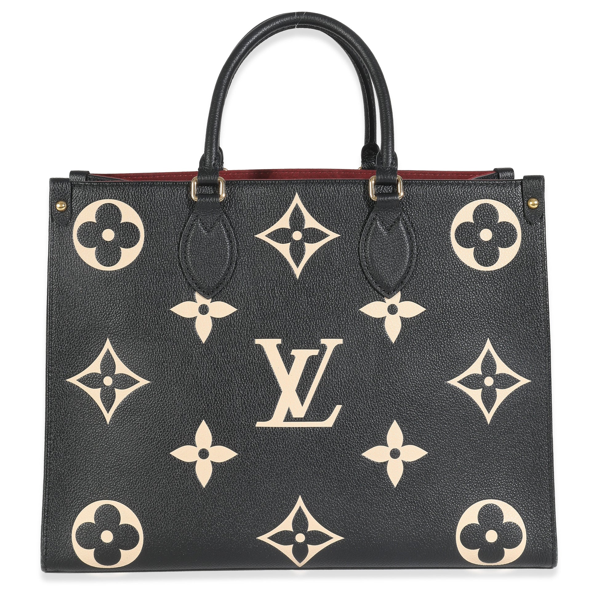 Louis Vuitton Black Cream Monogram Giant Bicolor Empreinte Onthego MM