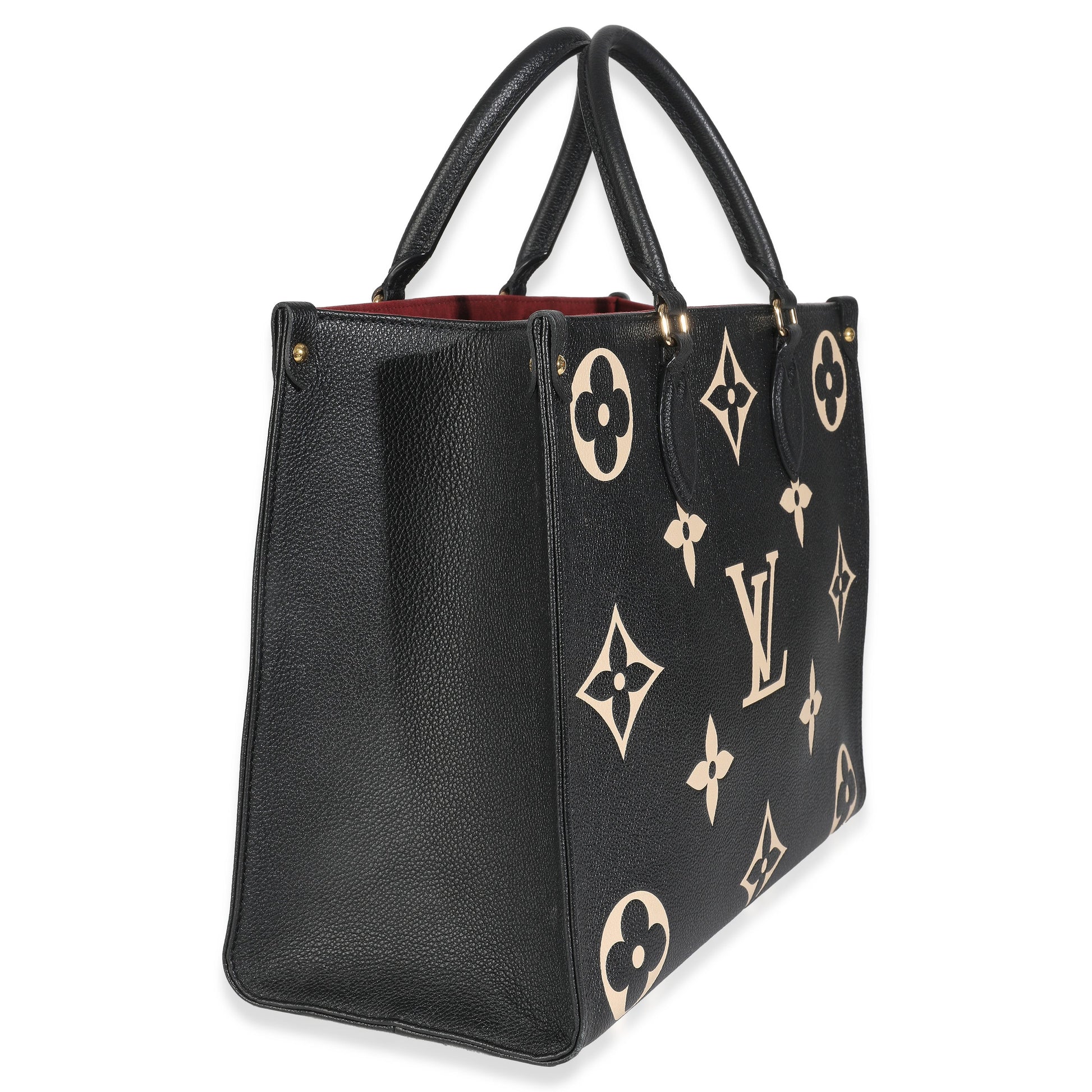 Louis Vuitton Black Cream Monogram Giant Bicolor Empreinte Onthego MM