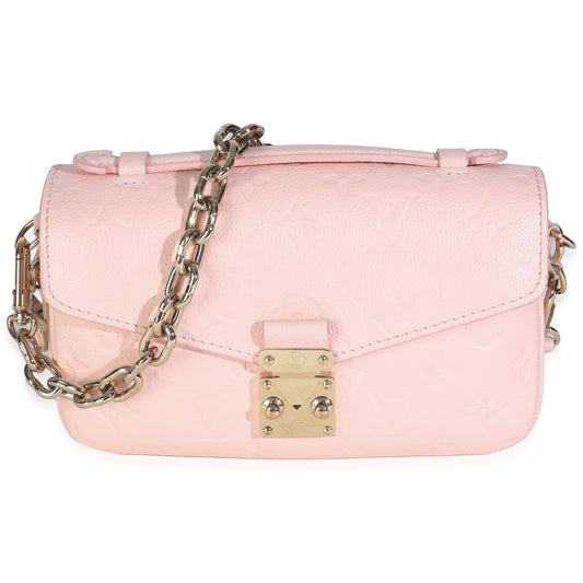 Louis Vuitton Rose Pink Opale Monogram Empreinte Pochette Metis East West