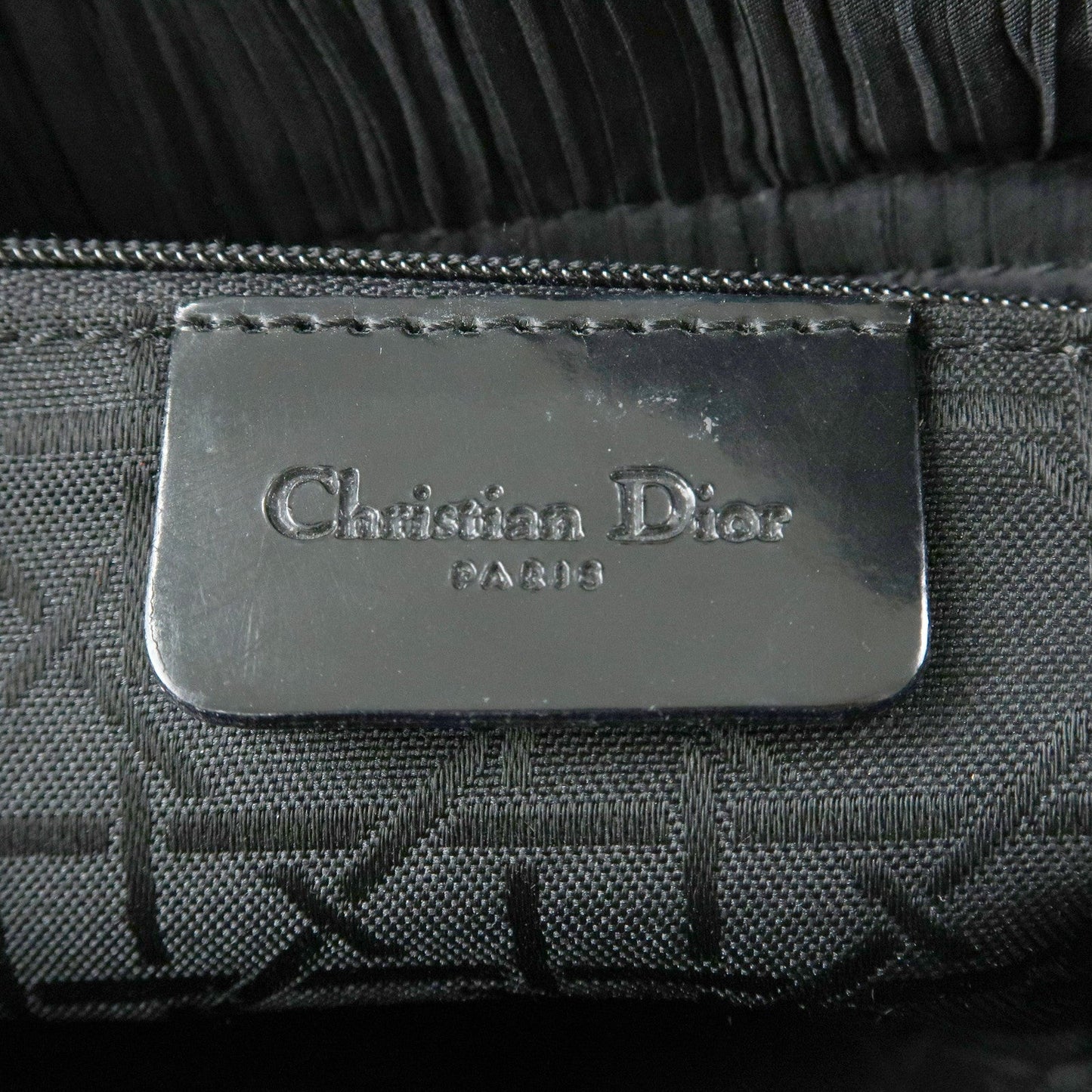 Christian Dior Lady Dior Rose Motif Satin 2Way Bag Hand Bag Black