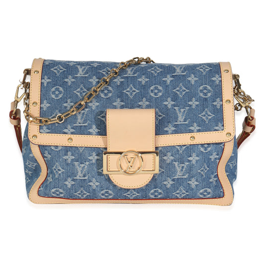 Louis Vuitton Blue Monogram Denim Dauphine Soft GM