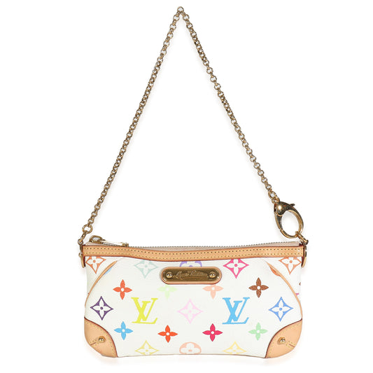 Louis Vuitton White Multicolor Canvas Milla Pochette MM