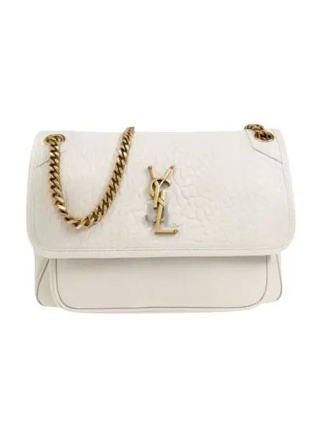 Luxury Saint Laurent Trending 2025 Nikki Medium Chain Shoulder Bag Blanc Vintage