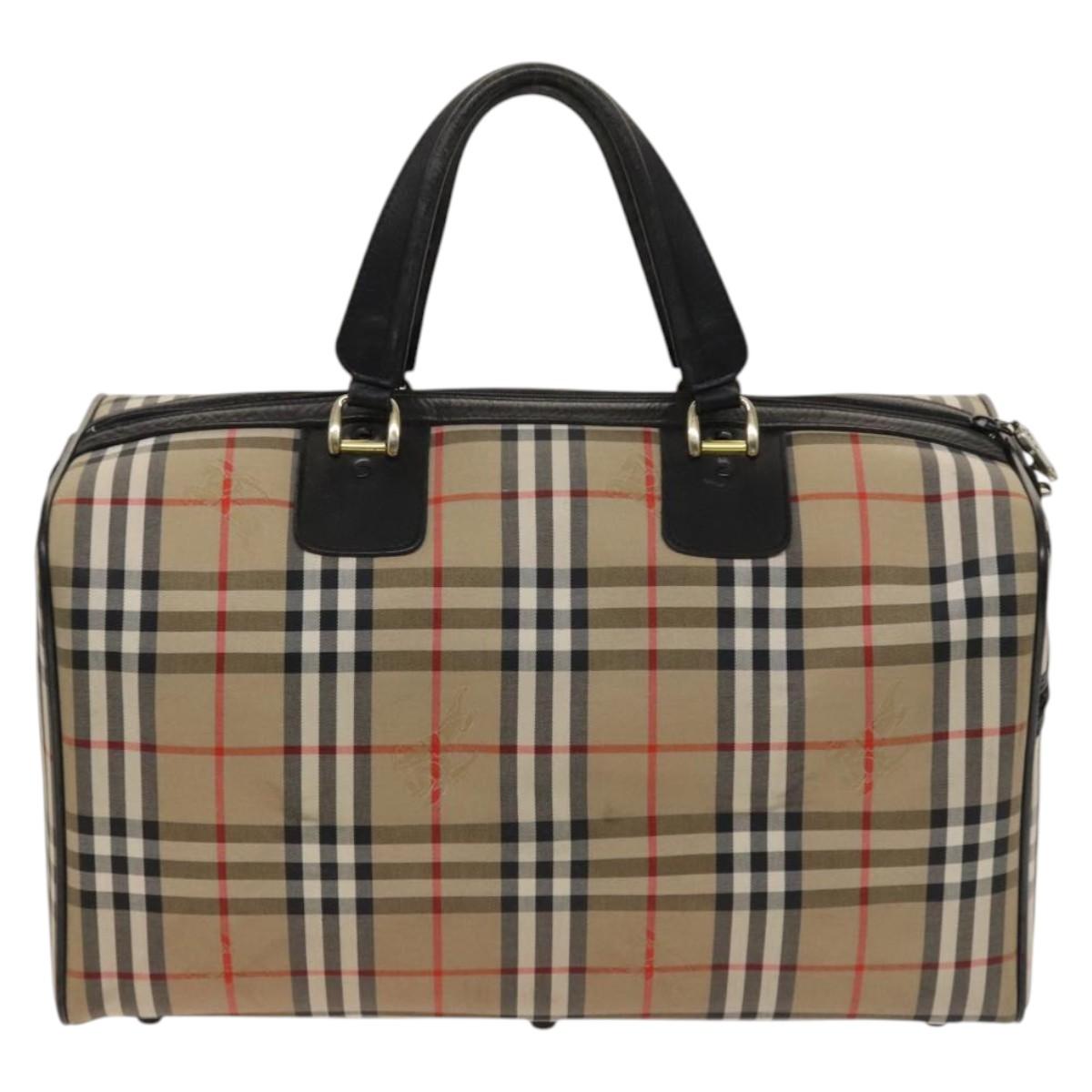Burberry Nova Check Beige Canvas, Leather Travel Bag ( )