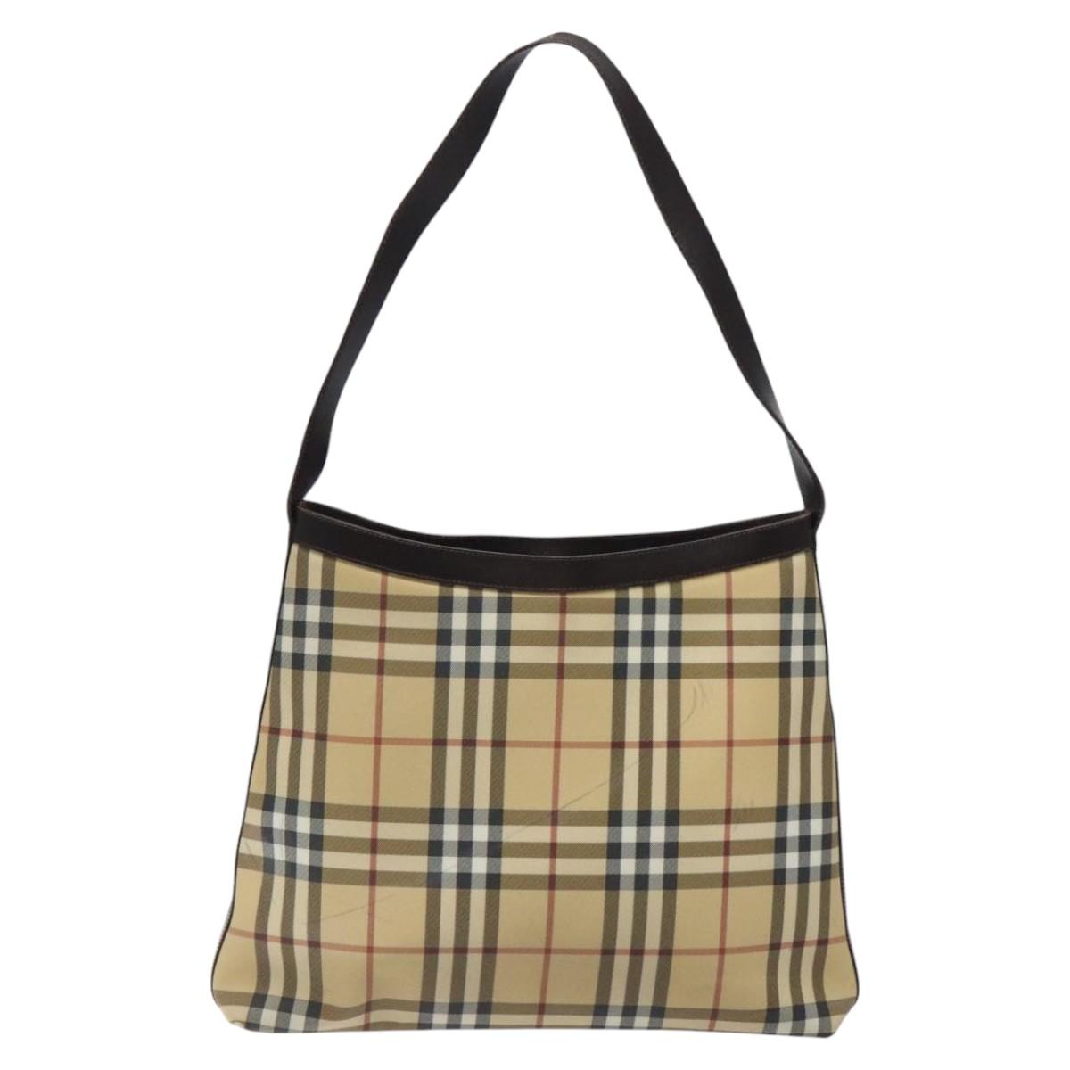 Burberry Nova Check Beige Canvas Shoulder Bag ( )